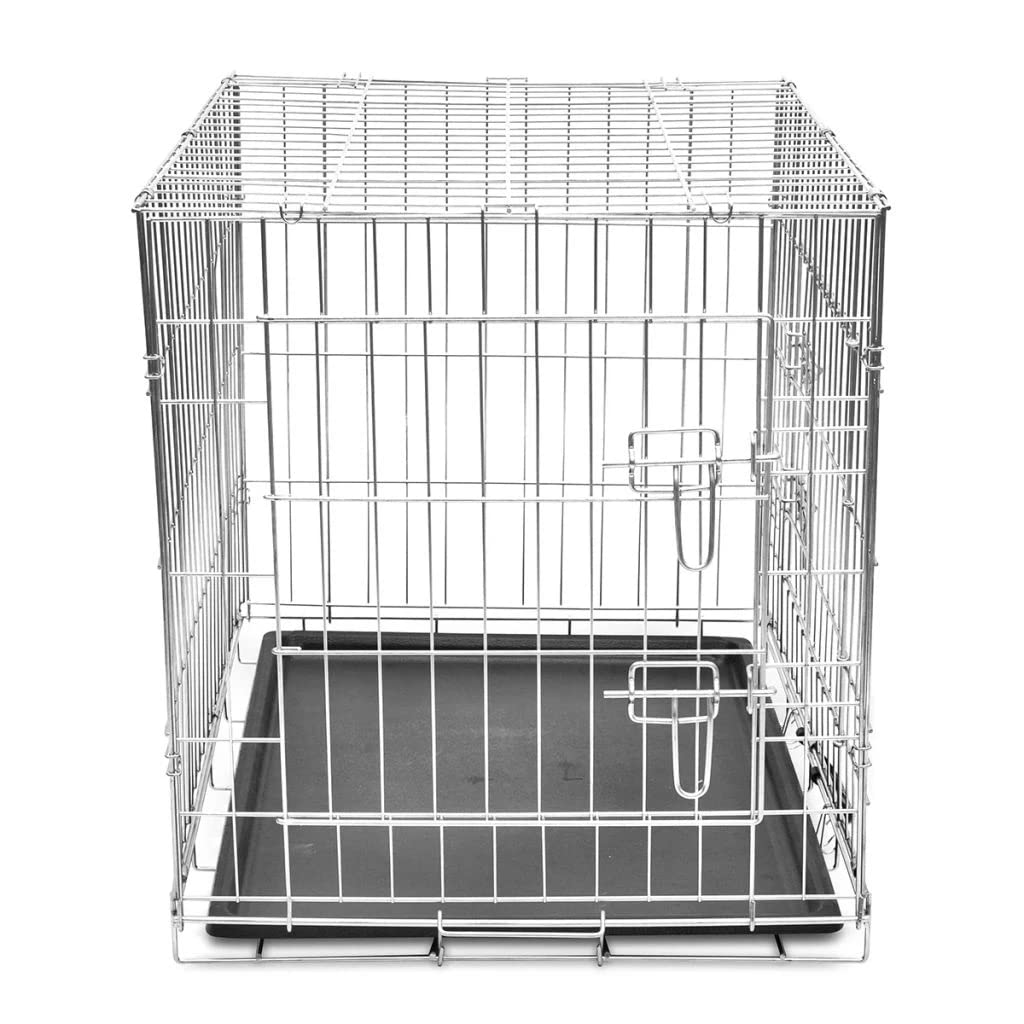 37' Dog Crate 2 Door W/Divide W/Tray Fold Metal Pet Animal Cage Kennel House