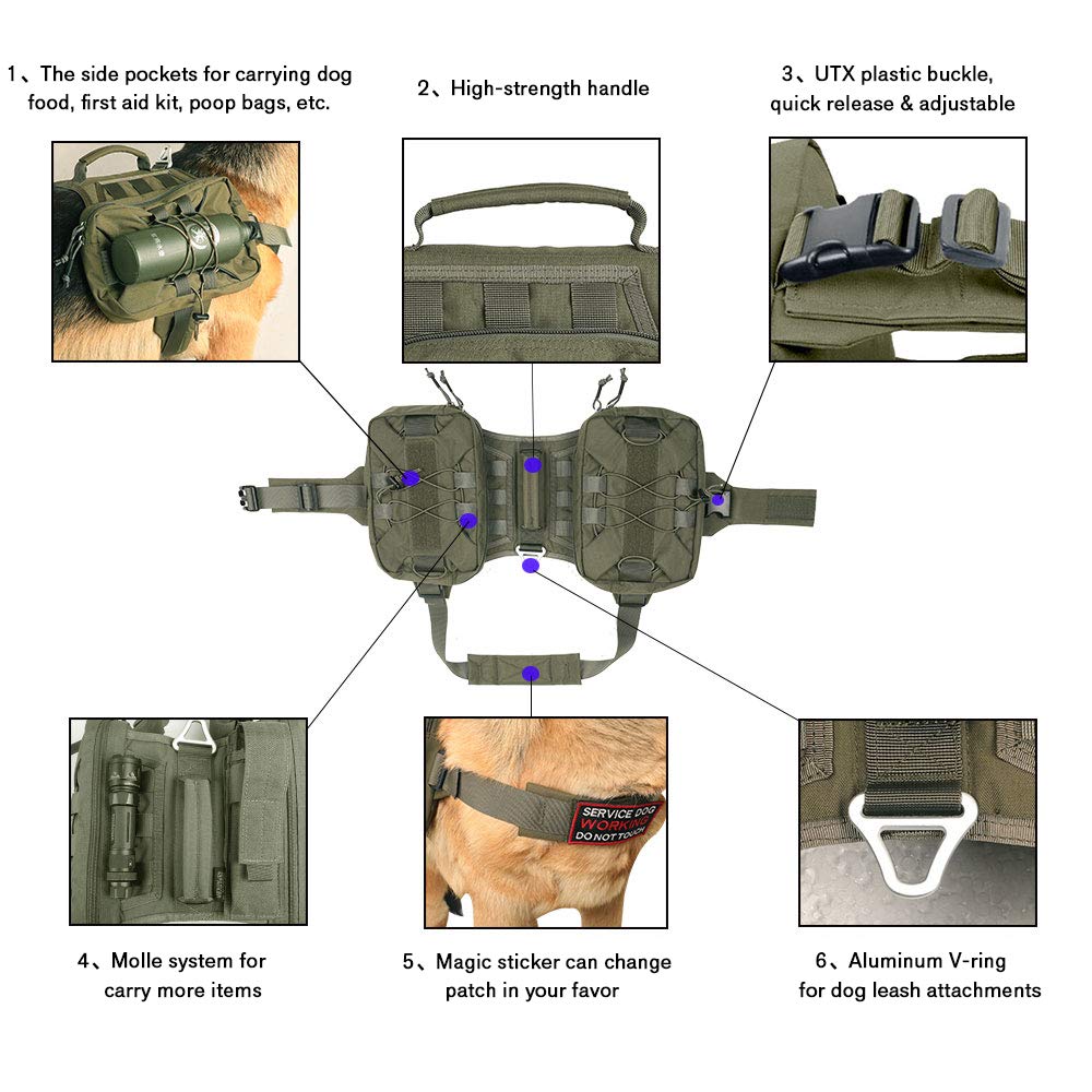 Excellent Elite Spanker Dog Pack Hound Dog Saddle Bag Backpack For Travel Camping Hiking Medium & Large Dog With 2 Capacious Side Pockets(Rgn)