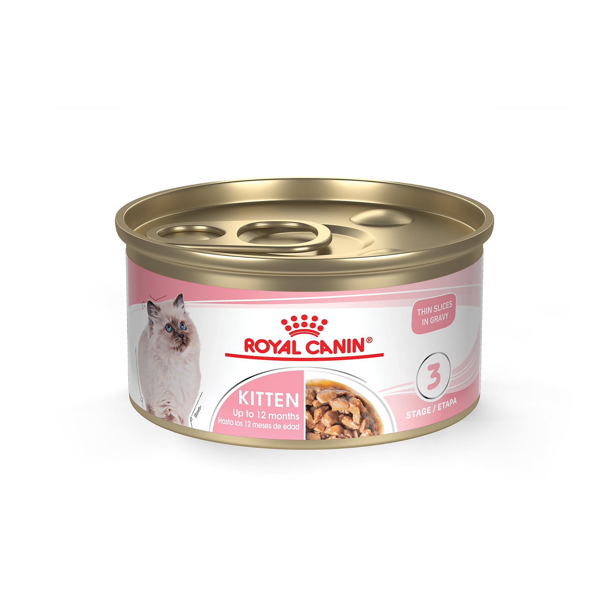 Royal Canin Feline Health Nutrition Kitten Thin Slices in Gravy Canned Cat Food, 3 oz., Count of 24
