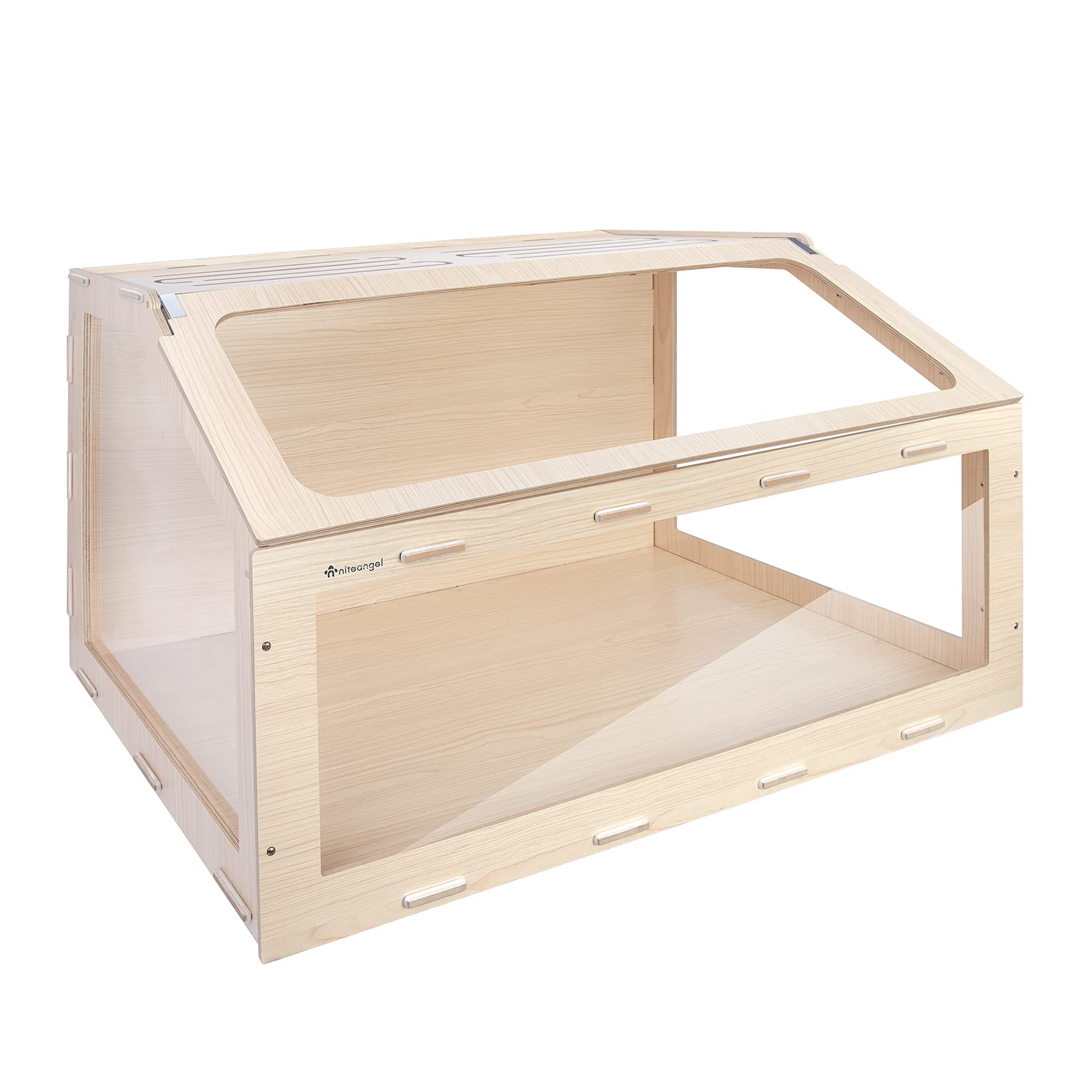 Niteangel Vista Hamster Cage W/Oblique Opening Cage Door - Mdf Aspen Small Animal Cage For Syrian Hamsters Degus Or Other Simila