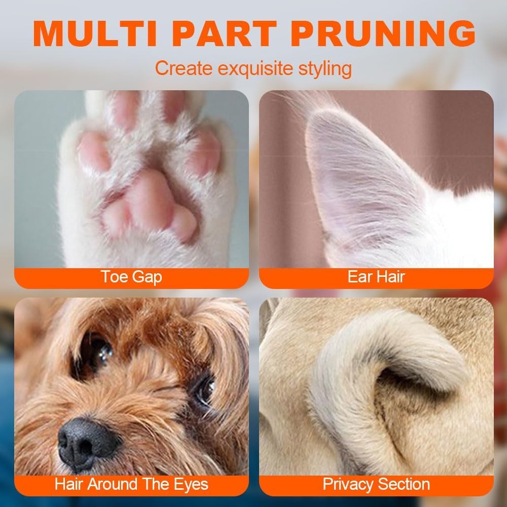 Saffory Electric Paw Trimmer With Led Light - Waterproof, Rechargeable, Low Noise Pet Hair Shaver For Dogs And Cats