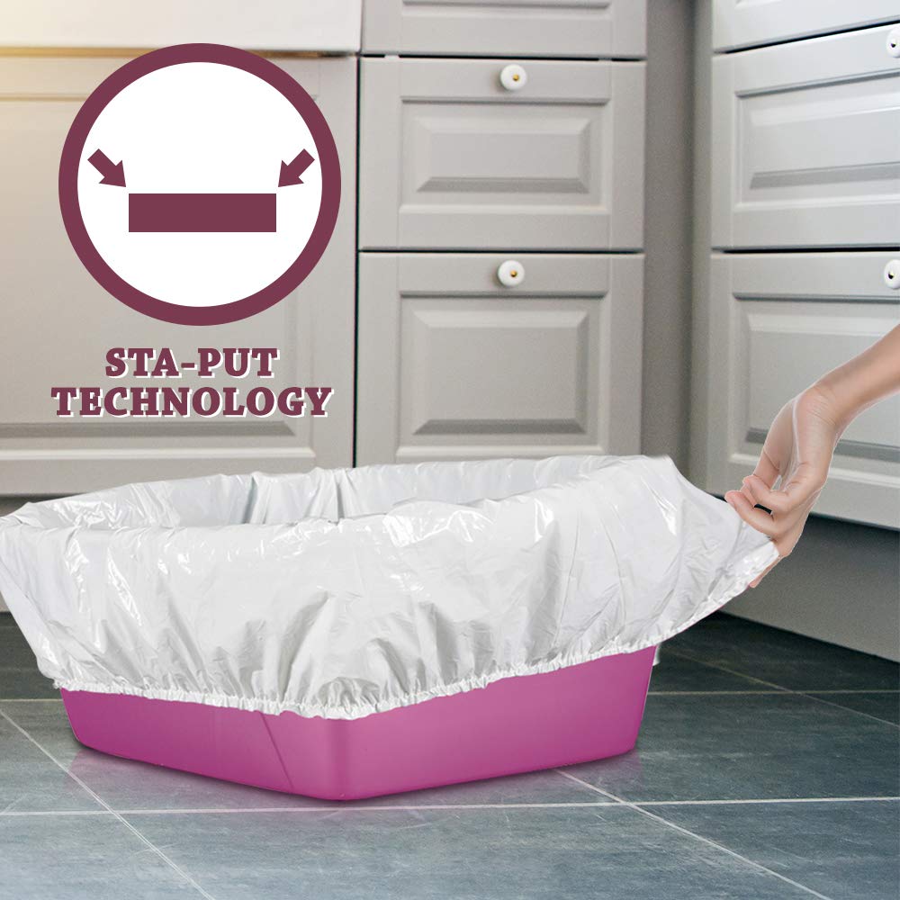 Alfapet Elastic Cat Litter Box Liners - Extra Giant 10 Count - Tear-Resistant Cat Litter Bags - Waterproof Kitty Litter Liners - Fits Litter Box Pan Sizes Xl, Giant, X-Giant, 37' X 18', 20 Lb Capacity