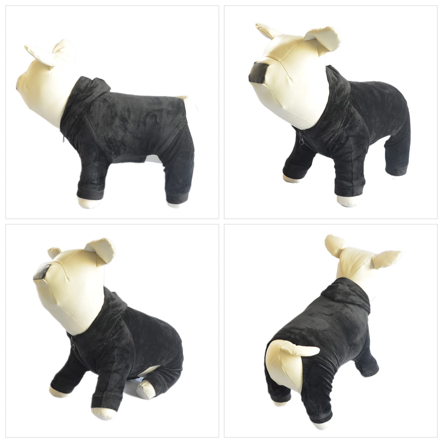 Dog Pajamas Pet Jumpsuits Pjs For All Seasons, Velvet Dog Hoodies 4 Legs Four Feet Dog Onesies Stylish Pjs Puppy Costume Cotton