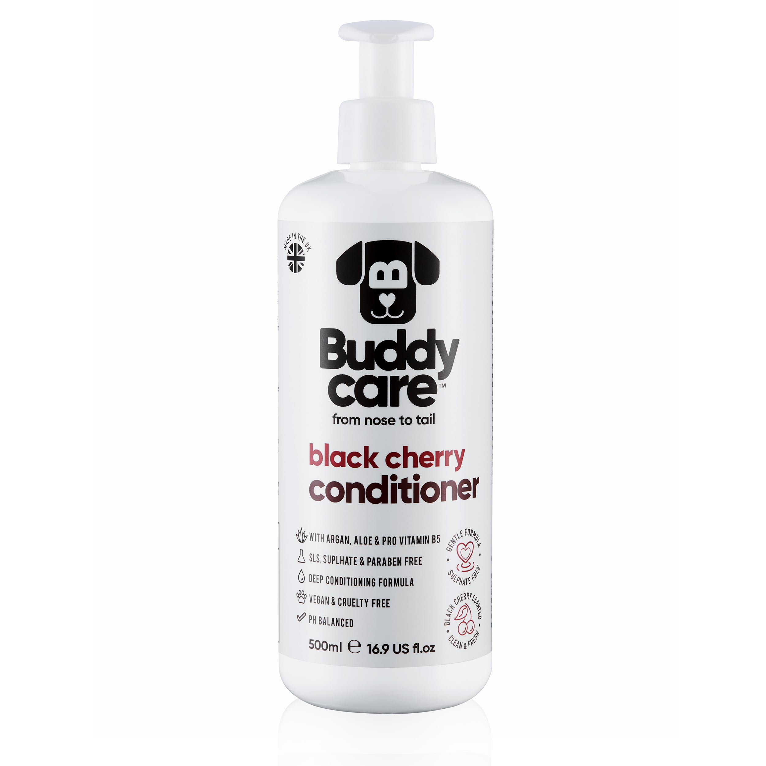 Buddycare Black Cherry Dog Conditioner (16.90oz) Made with Aloe Vera, Argan Oil & Pro Vitamin B5 | Detangle Matted Coats & Relie