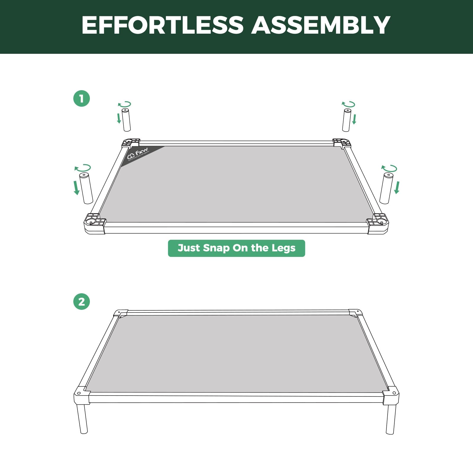 FXW TitanNest Cooling Chew-Proof Elevated Dog Bed, Washable Raised Cot for Indoor/Outdoor/Camping Use, Waterproof & Durable Pet