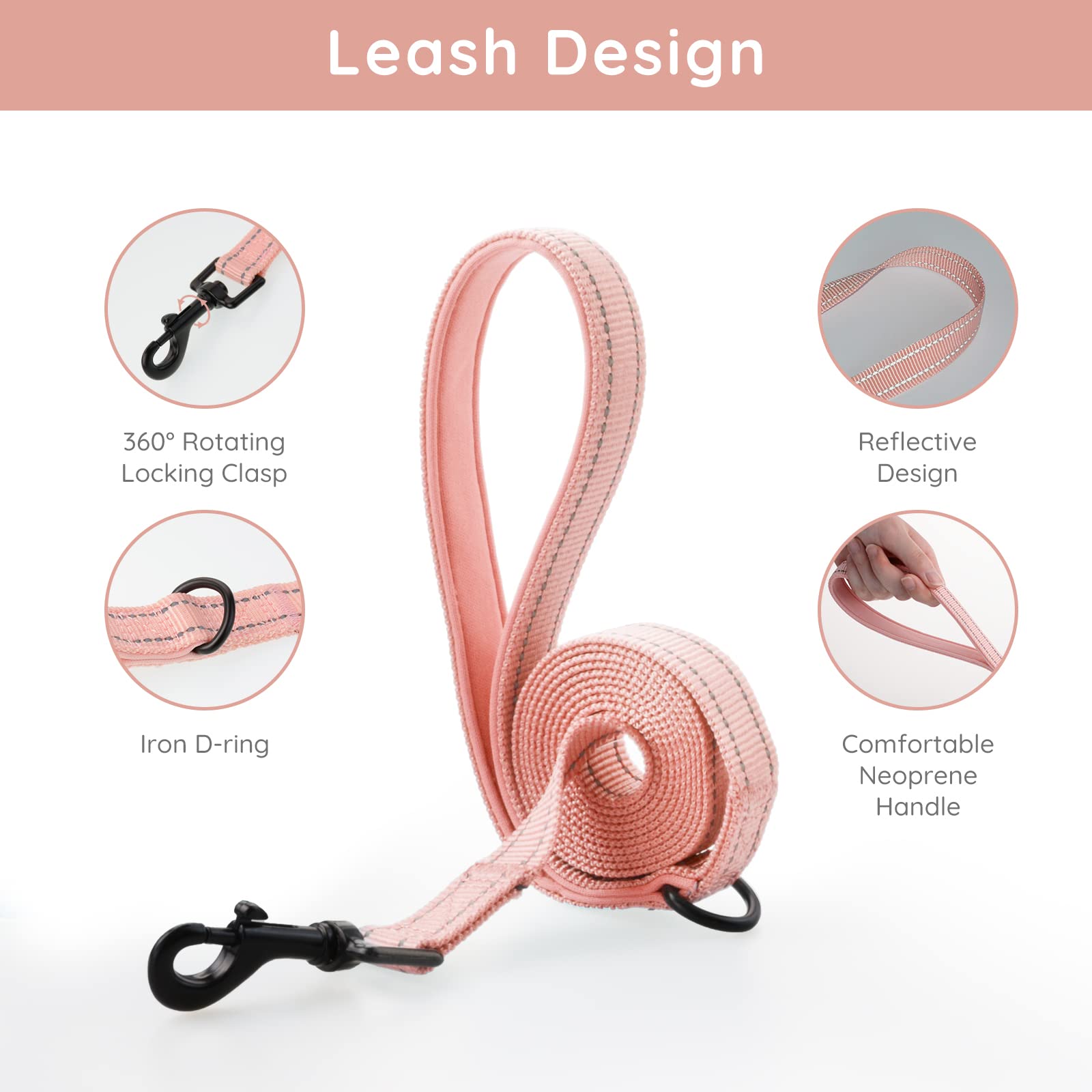 Bella & Pal Puppy Harness With Leash Set, Dog Harness For Small Dogs No Pull, Dog Leash For Small Dogs, Step In Harness For Extra Small Dogs, Pink Harness, Xs