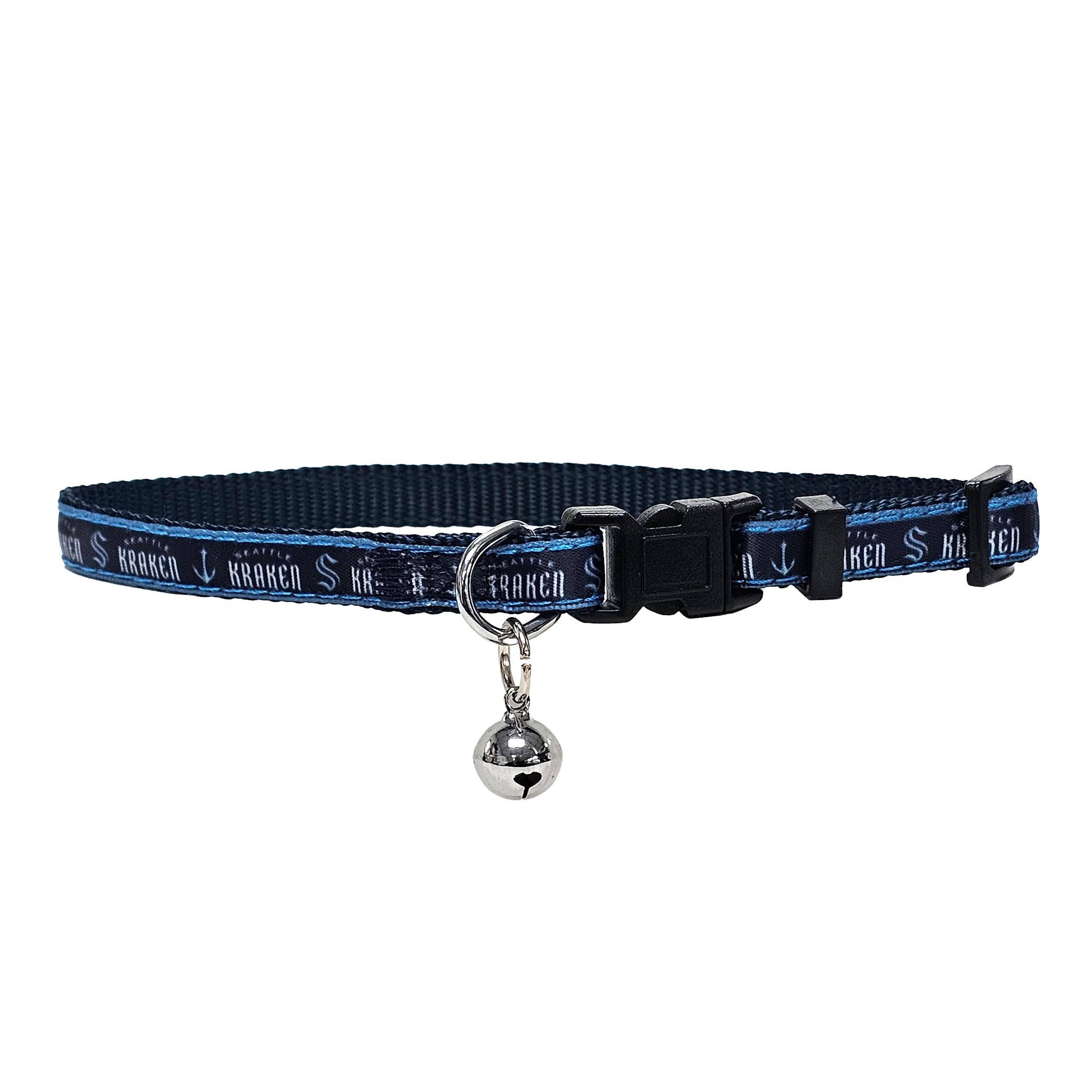 Nhl Cat Collar Seattle Kraken Satin Cat Collar Hockey Team Collar For Dogs & Cats. A Shiny & Colorful Cat Collar With Ringing Be