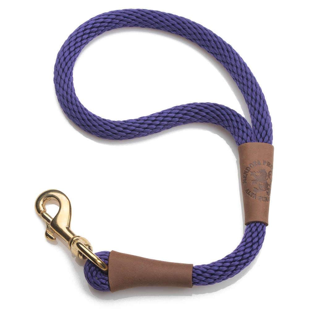 Mendota Pet Traffic Leash - Short Dog Lead - Made In The Usa - Purple, 1/2 In X 16 In
