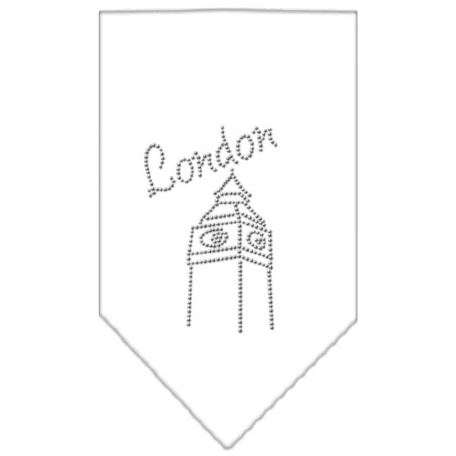 Pet and Dog Bandana Rhinestone, London White Large