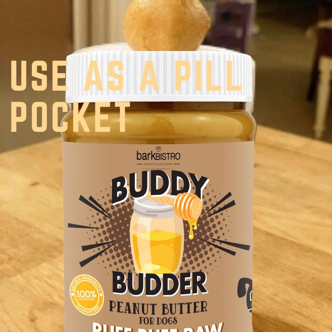 BUDDY BUDDER, Ruff Ruff Raw, Natural Dog Peanut Butter, Dog TreatMade in USA, (17 oz Jars)