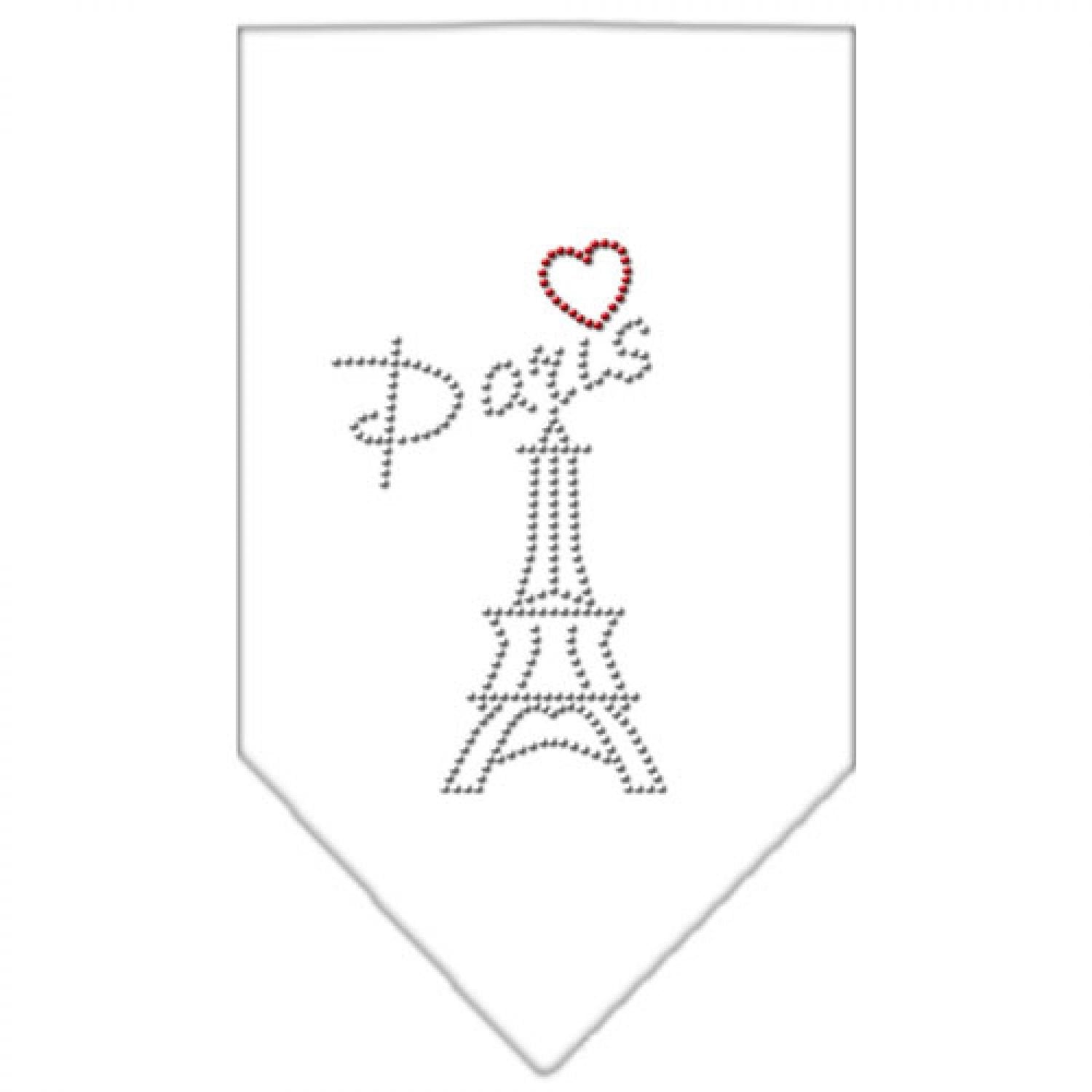 Mirage Pet Products Paris Rhinestone Bandana, Large, White