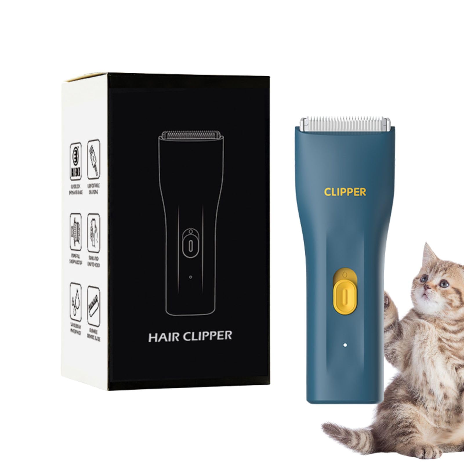 Dog Grooming Kit Clipper for Thick Coat Low Noise Cordless Cat Hair Trimmer Rechargeable Shaver Pet Grooming Tools for Small and
