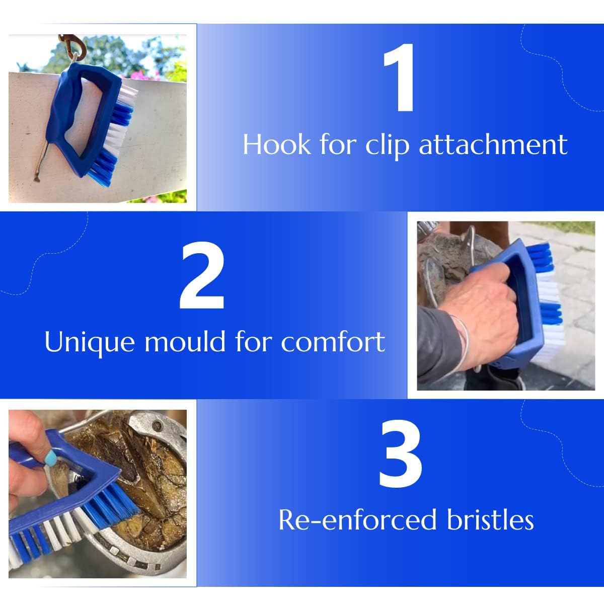 Kelcie'S Pick Brush Cleaning Tool - Easy To Use Slip-Proof Grooming Brush For Horses With Great Grip