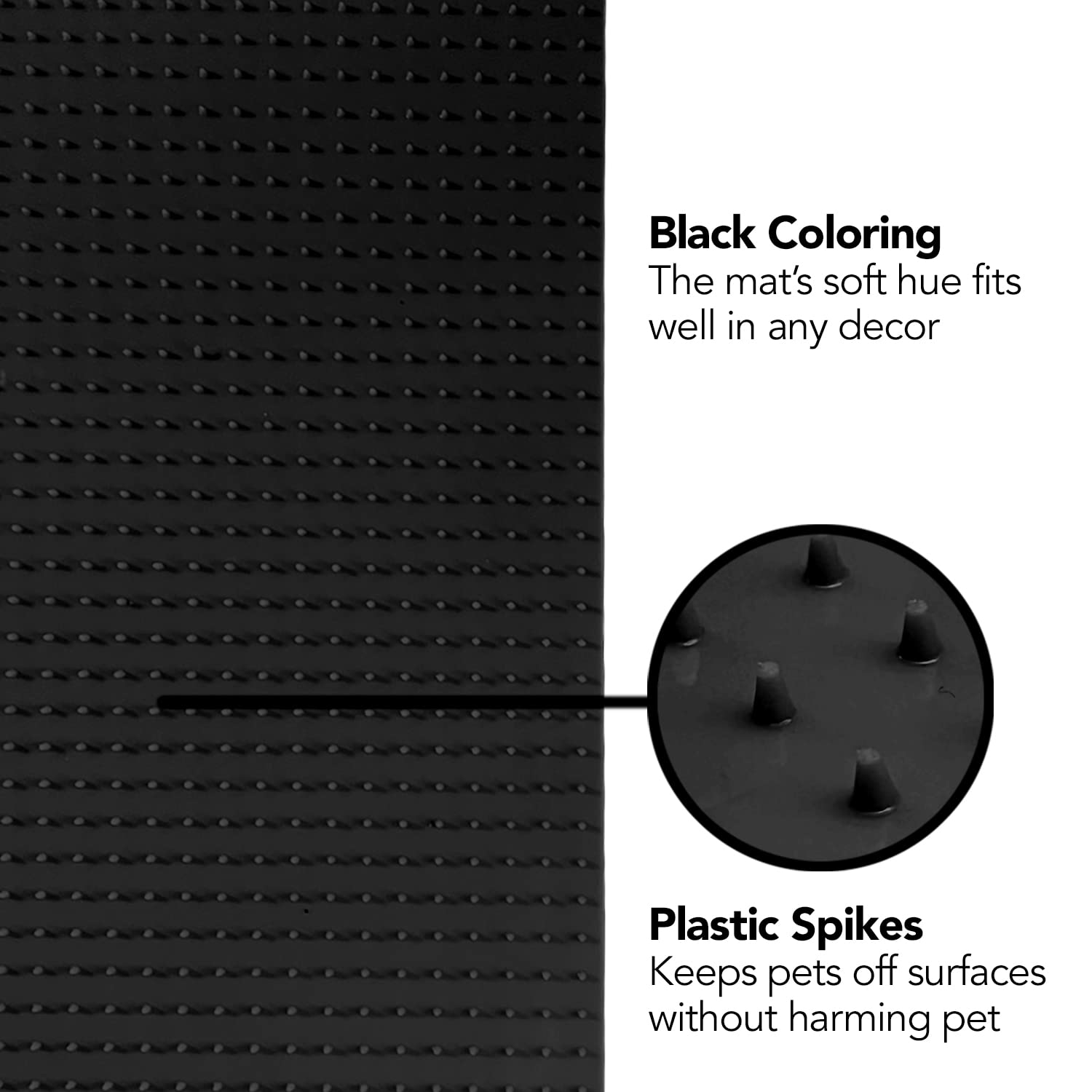 Resilia Furniture Protector Pet Deterrent Tiles - Pet-Free Training Mat, For Cats, Dogs, Rabbits, Indoor And Outdoor Use, Black,