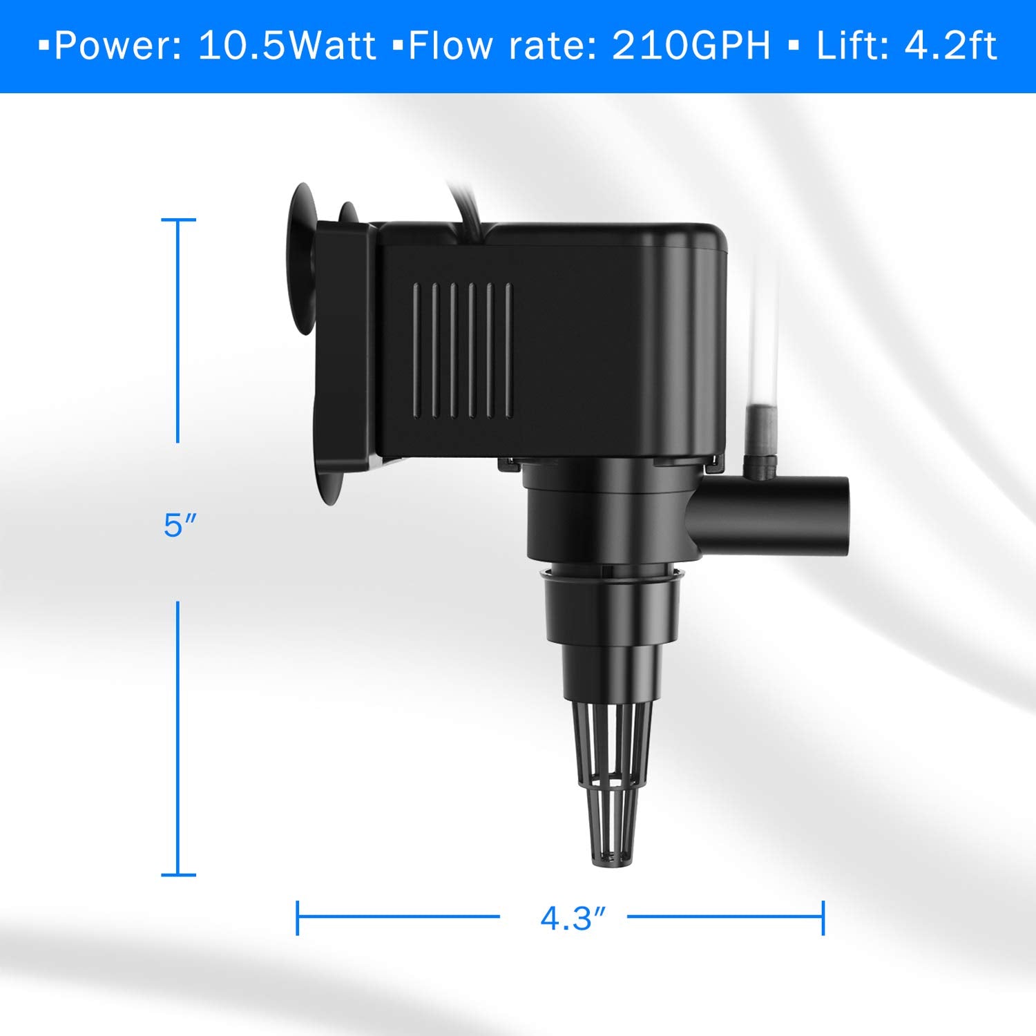Aquamiracle Aquarium Powerhead Pump Circulating Water Pump 210 Gph For 40-60 Gallon Aquariums With Aerating Features