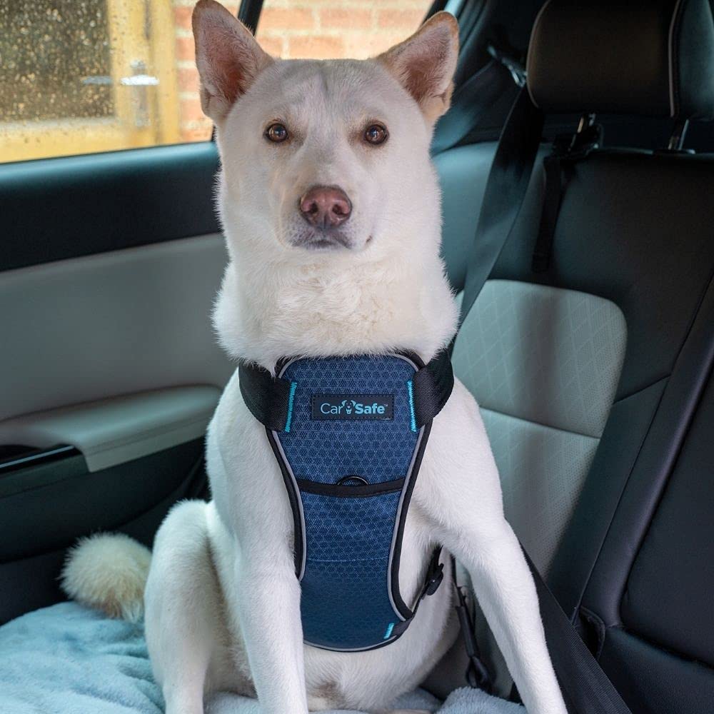 Carsafe Crash Tested Dog Safety Harness - Crash Tested To 32Kg/70Lbs, Safely Secure Dog In The Car, Comfortable And Padded Design. For Toy, Small, Medium And Large Dogs (Size Medium)