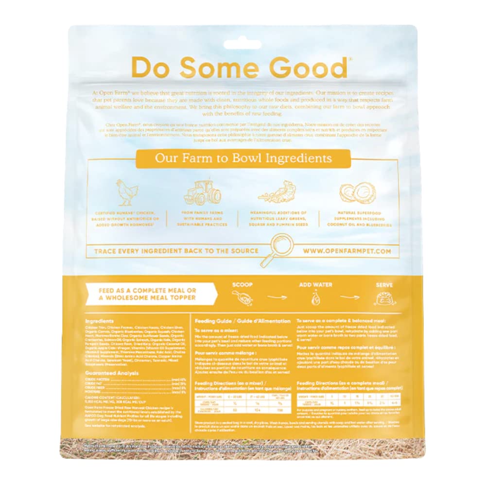 Open Farm Freeze Dried Raw Dog Food, Humanely Raised Meat Recipe with Non-GMO Superfoods and No Artificial Flavors or Preservati