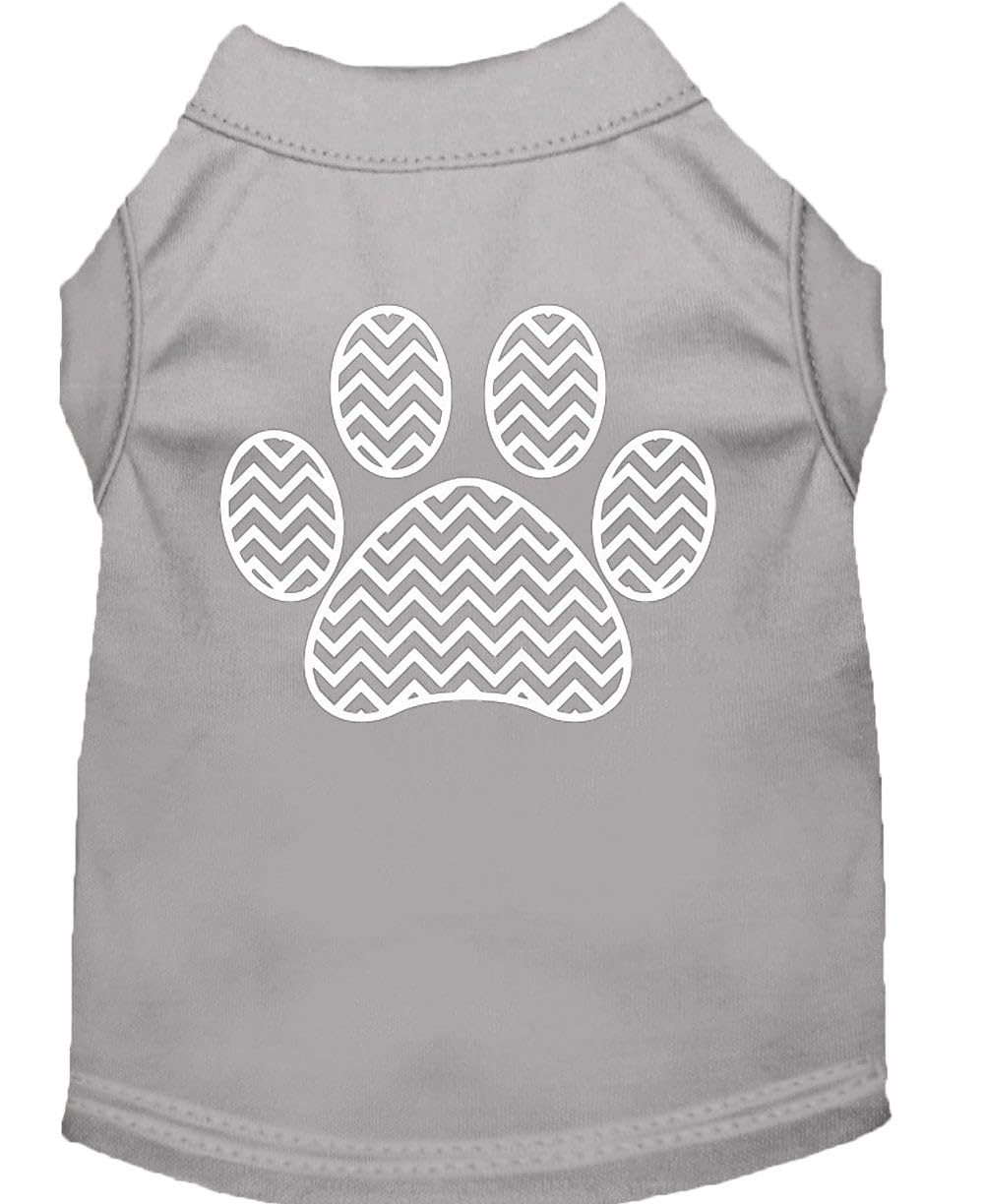 Mirage Pet Products Chevron Paw Screen Print Shirt X-Large Grey