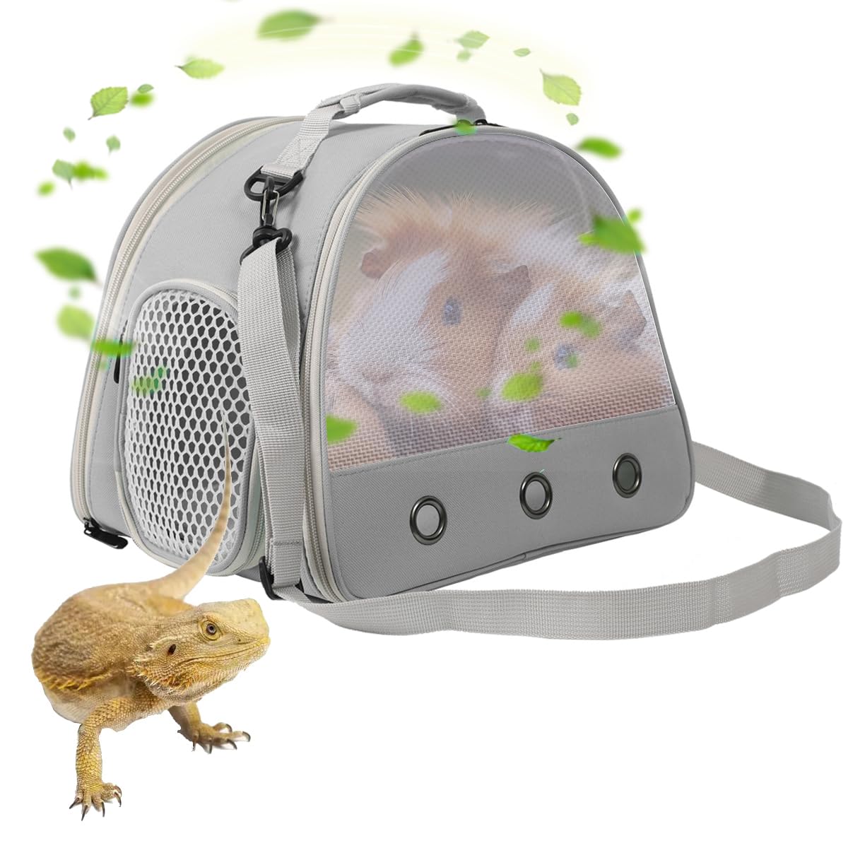 Ventilation Lizard Carrier for Bearded Dragon,Guinea Pig Carrier,Guinea Pig Carrier for 2,Reptile Travel Carrier for Lizards Sug