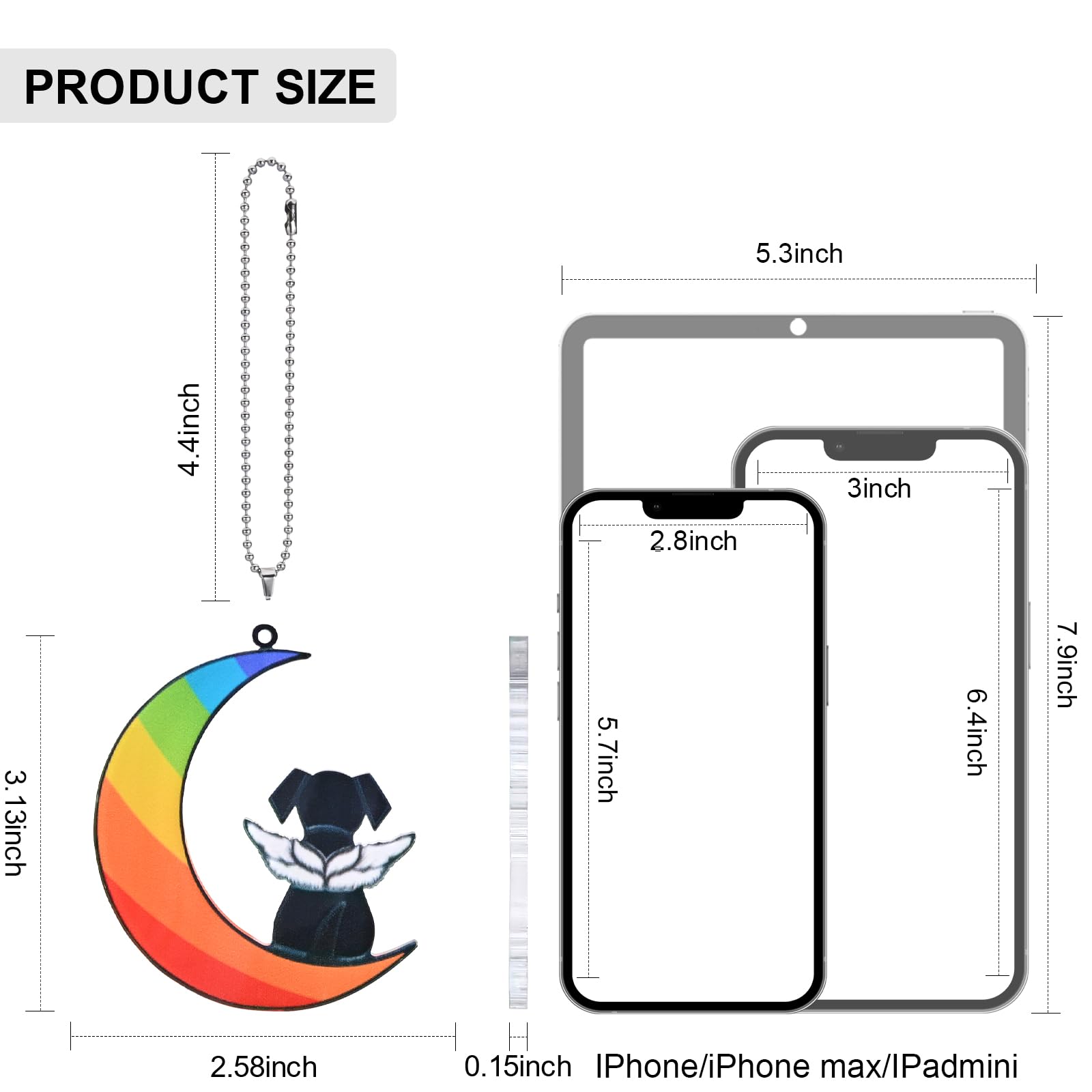 Dog Memorial Gifts For Loss Of Dog - Dog On The Moon Pet Remembrance Gift Dog Car Mirror Hanging Accessories - Dog Memorial Sunc