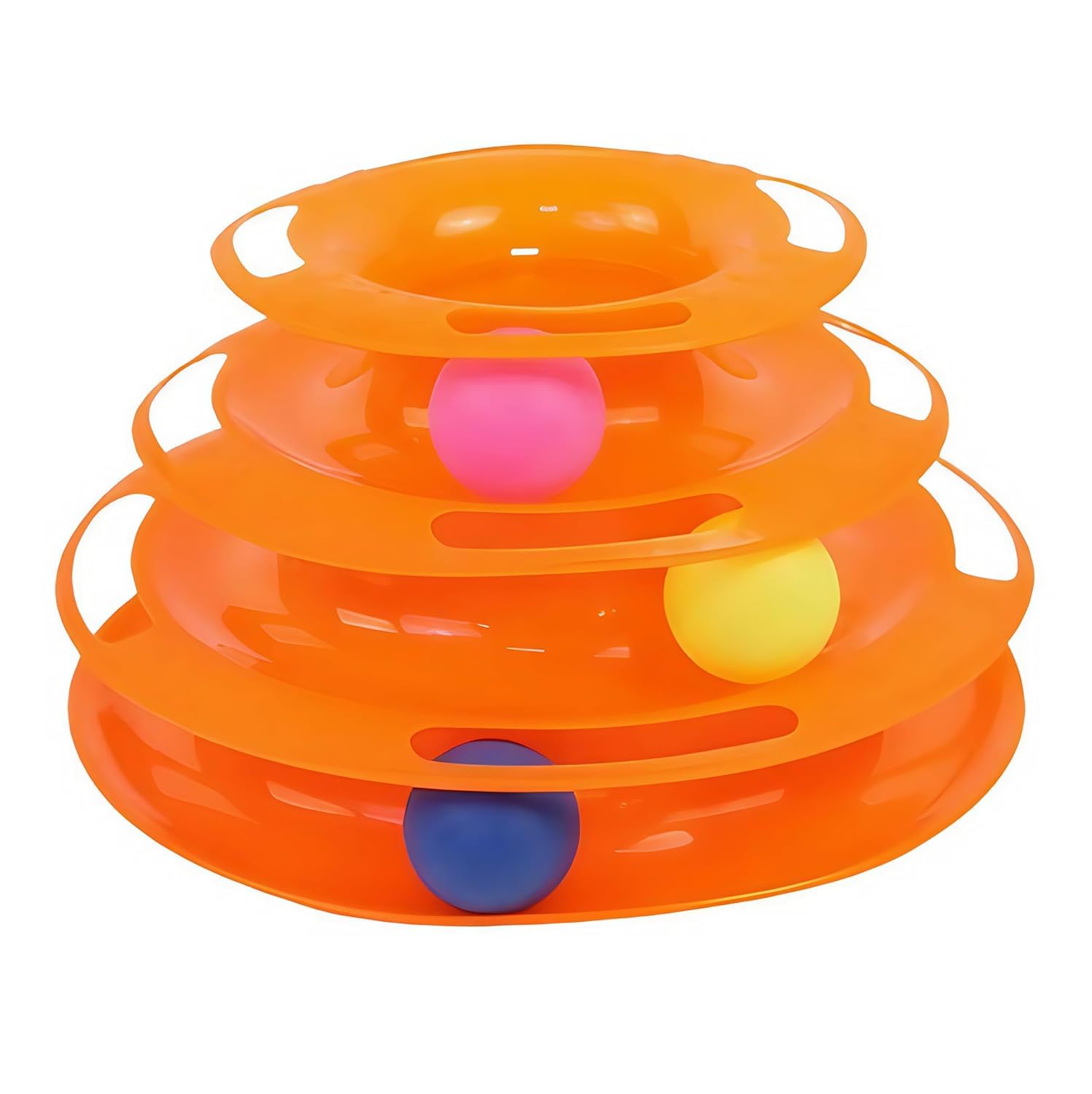 Kspups 3Tier Cat Tower Roller Toy With Bright Balls  Detachable Tracks & NonSlip Base | Interactive Play Tower For Cats & Kit