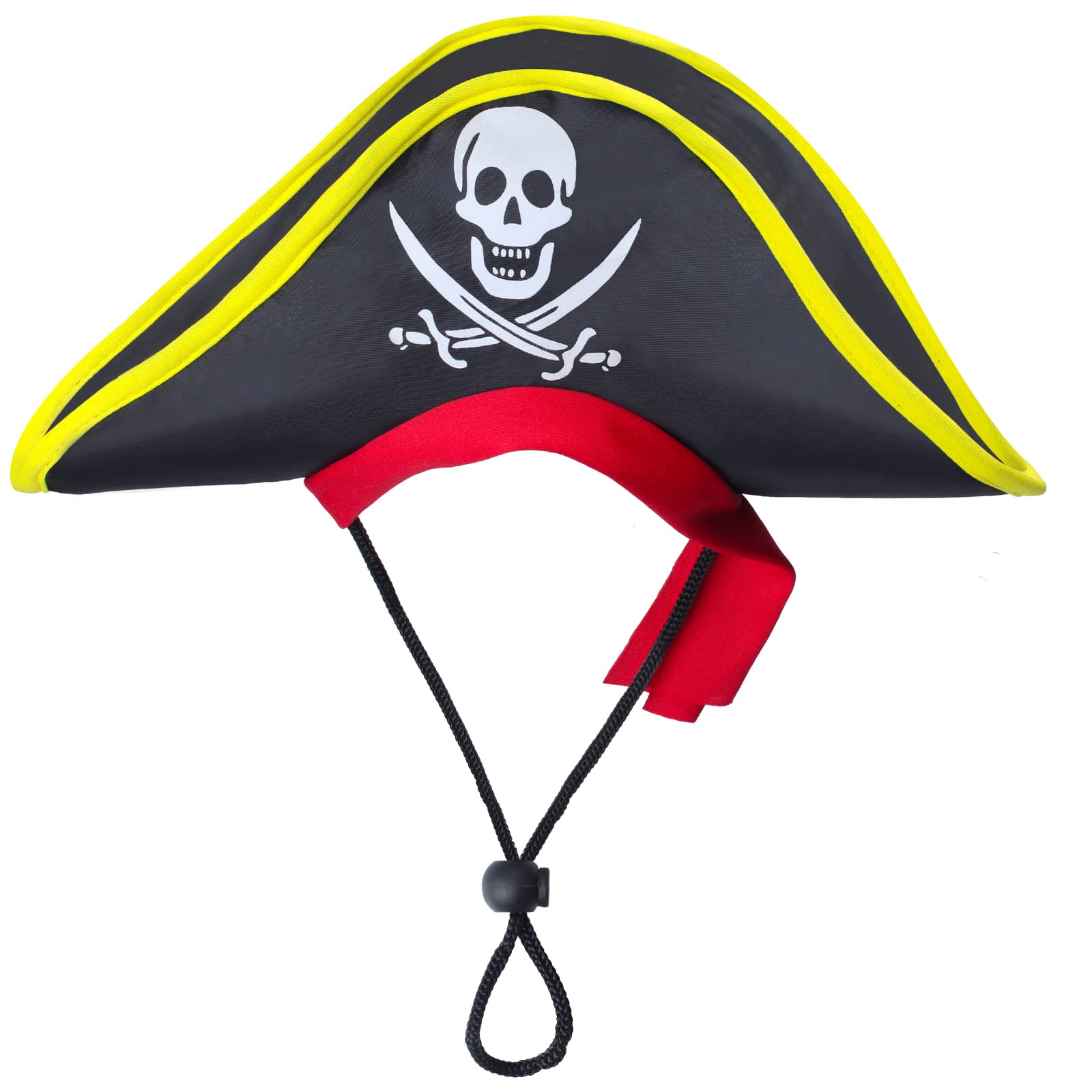 Aichiyu Skull Print Pet Pirate Hat & Bandana Set - One Size, Polyester, Color C - Halloween Costume Accessory for Dogs & Cats