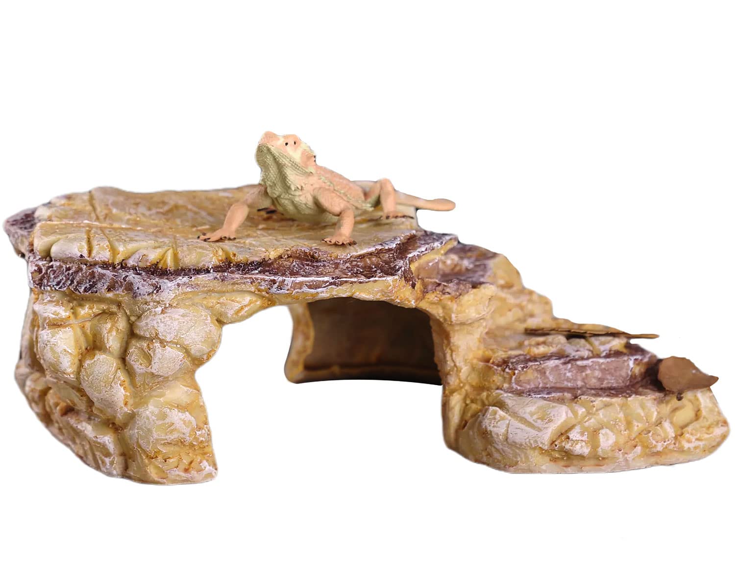 Ibwell Turtle Basking Climbing Platform Aquarium Fish Tank Ornament Reptile Climbing Ramp Decorations For Salamanders Amphibians Newts, Terrace Tortoise Resting - Sandybrown