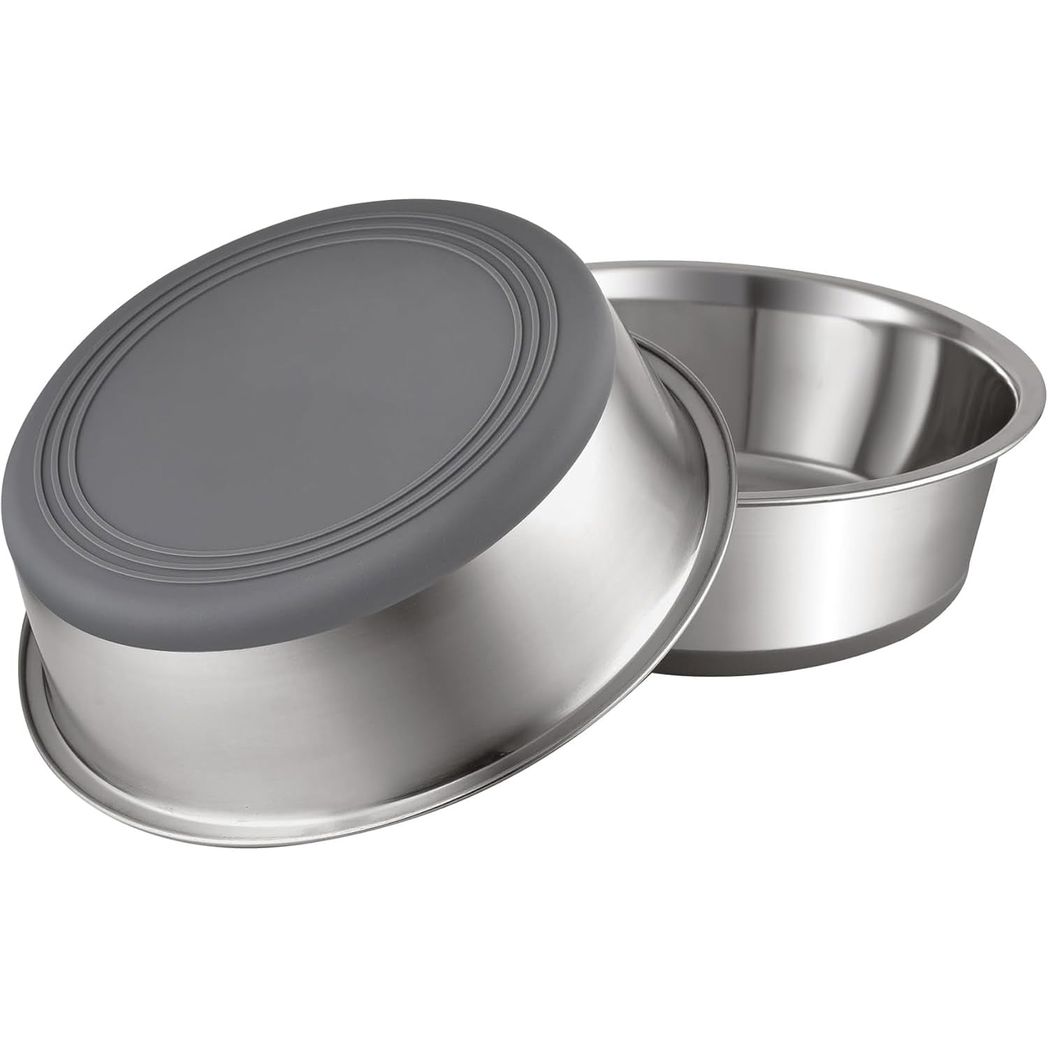 YINGFAN Stainless Steel Dog Bowls, 2 Pack Metal Dog Bowls with Non-Slip Rubber Base, Durable Food and Water Bowl for Small, Pupp
