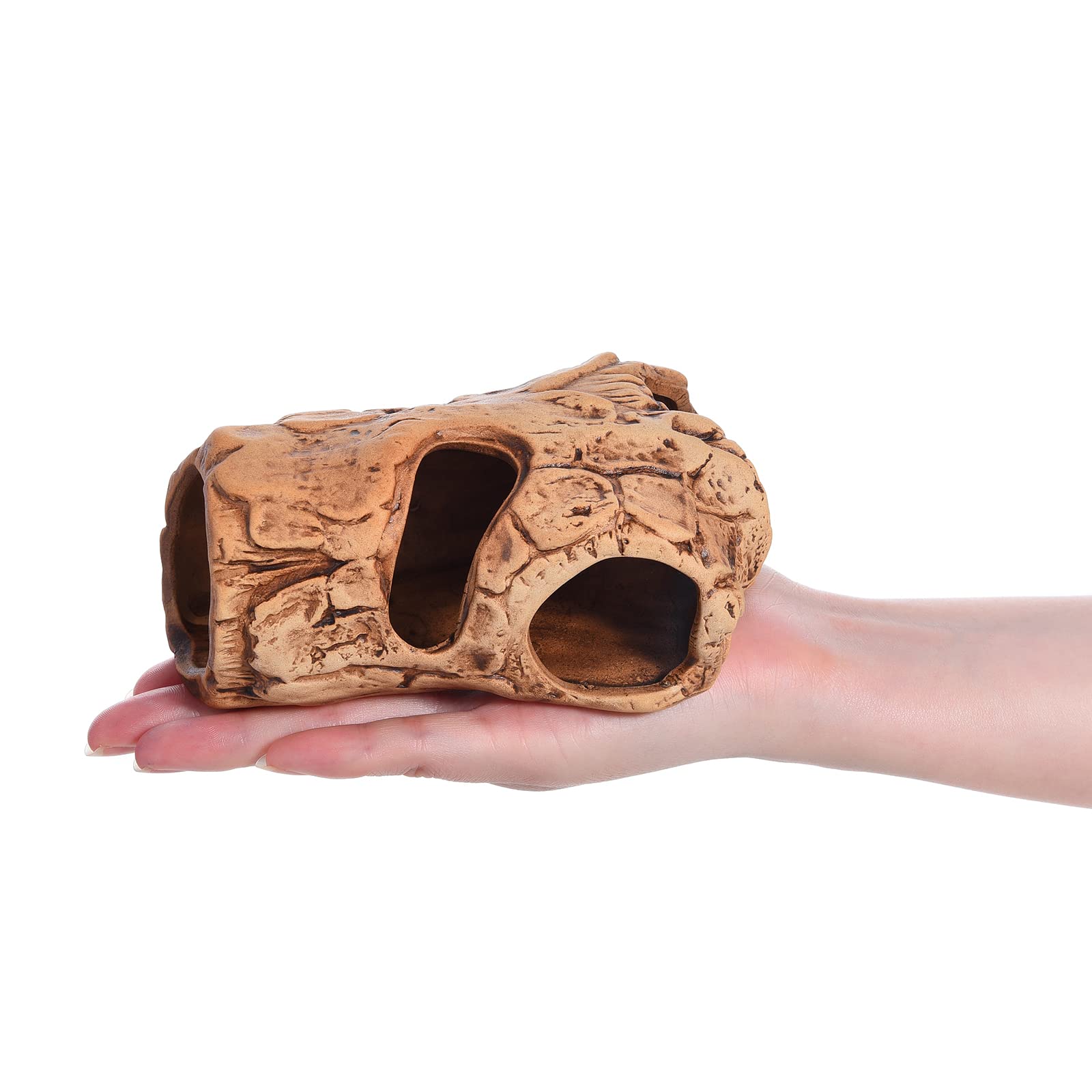 ALEGI Brown Aquarium Decoration Hideaway Rock Cave for Betta, Shrimp & Cichlid Breeding, Spawning - Ideal Hiding Spot