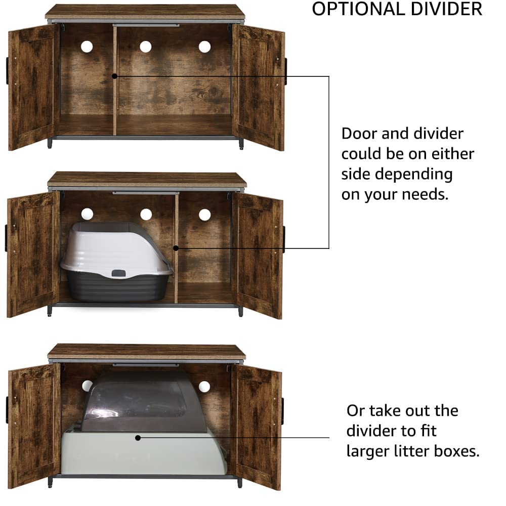 Unipaws Top Opening Cat Litter Box Enclosure, Friendly To Elderly People, Waist Or Keen Problem People, Xl Extra Large Cat Box Furniture, High Jumbo Automatic Litter Box Cover Hidden For Large Cat