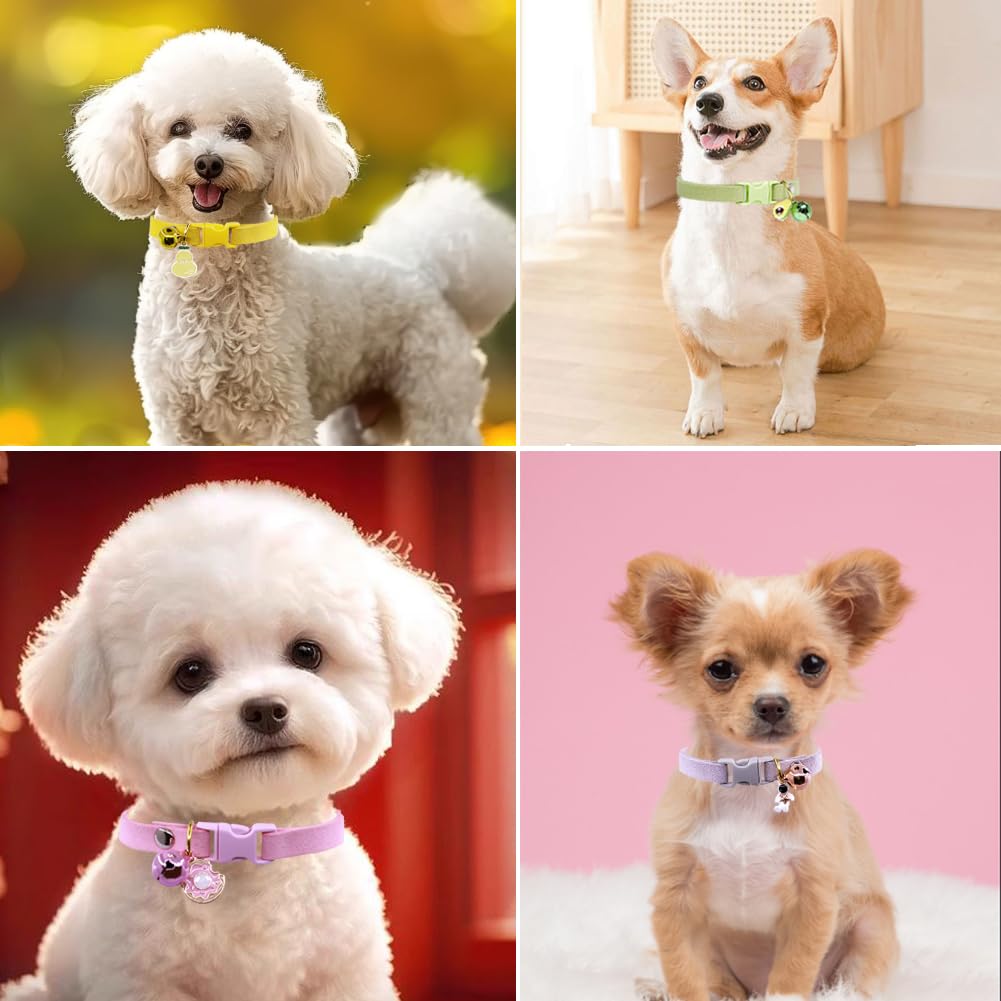 Grey Cat Collar With Bell, Pretty Female Puppy Collars With Bells For Xxs Tiny Pet Little Dogs Kitten Girls Animal, Xsmall