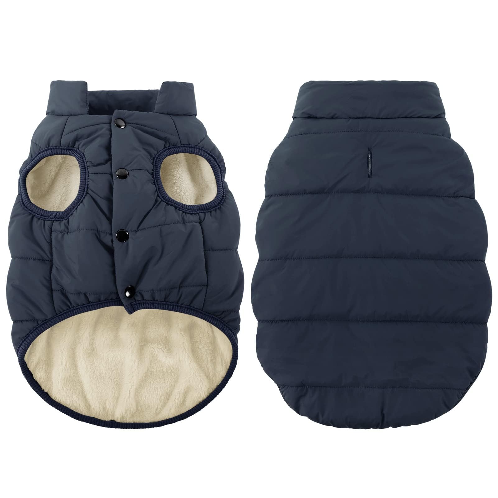 Asenku Windproof Dog Winter Jacket - Waterproof Coat With 2 Layers Fleece Lined For Small To Large Dogs (Xl, Blue)