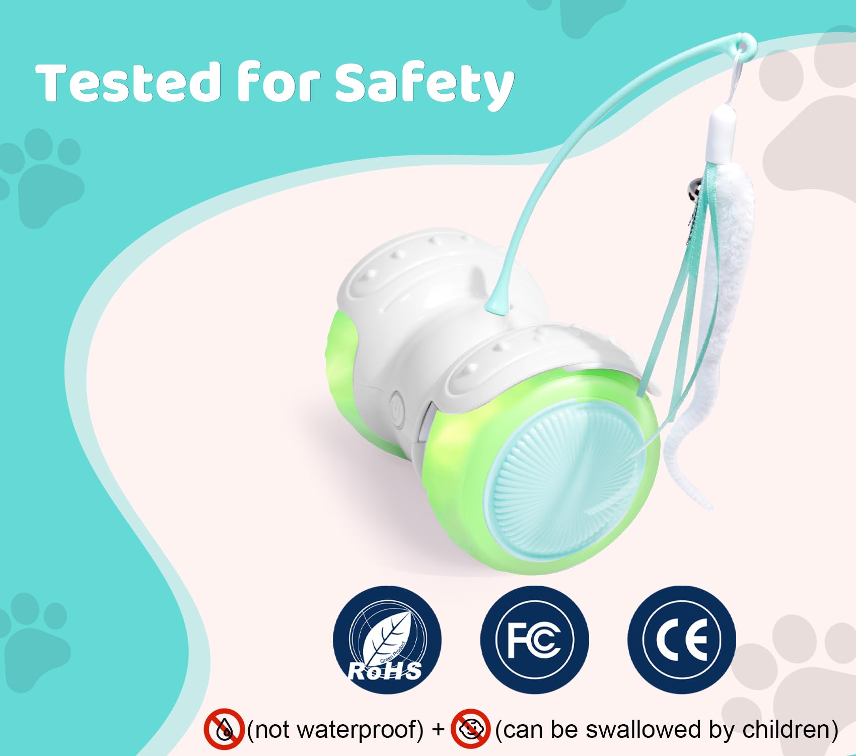 ZeLing HTL Remote Control Cat Toy with Auto Mode - Interactive Cat Toy Feather for Indoor, Moving Cats Catnip Toys & LED to Keep