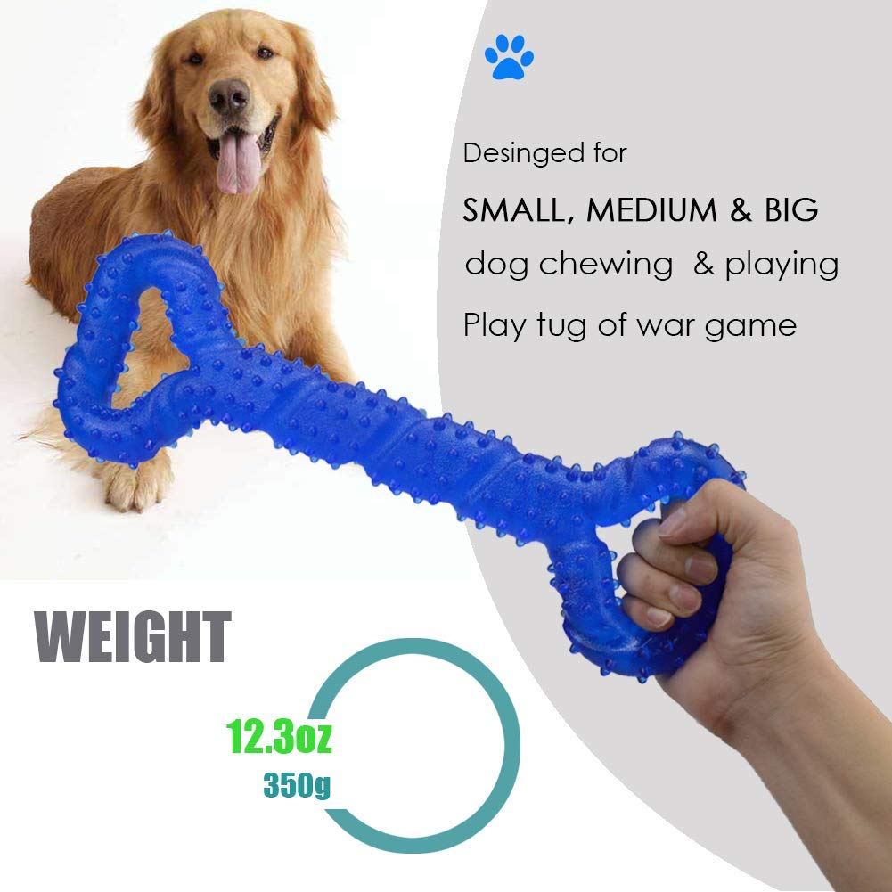 Lechong Durable Dog Chew Toys 13 Inch Bone Shape Extra Large Dog Toys With Convex Design Strong Tug Toy For Aggressive Chewers M