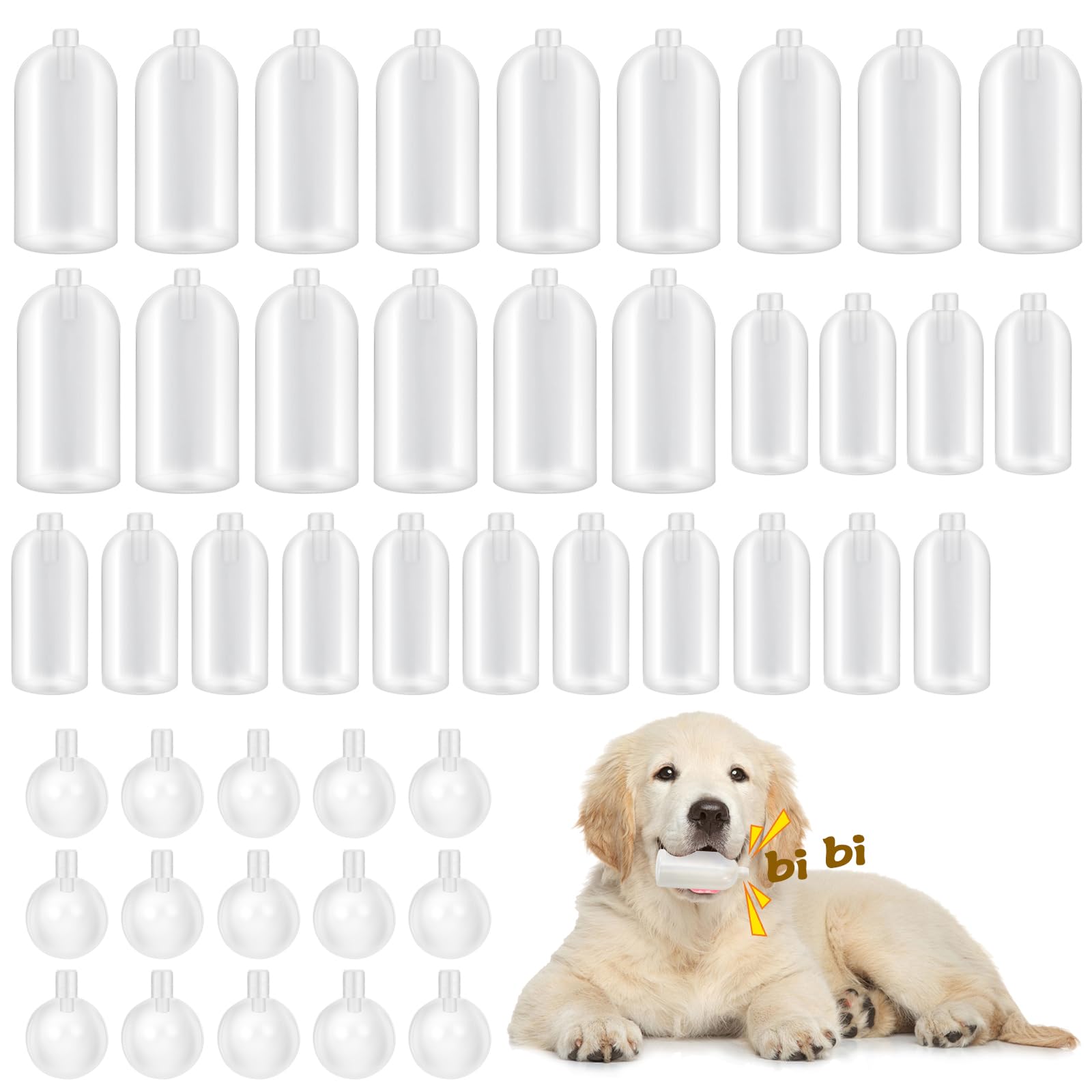 Tebery 45 Pack Replacement Squeakers For Dog Toys, Loud Plastic Pet Toy Squeakers Repair, Squeaky Diy Toy Noise Makers Accessori