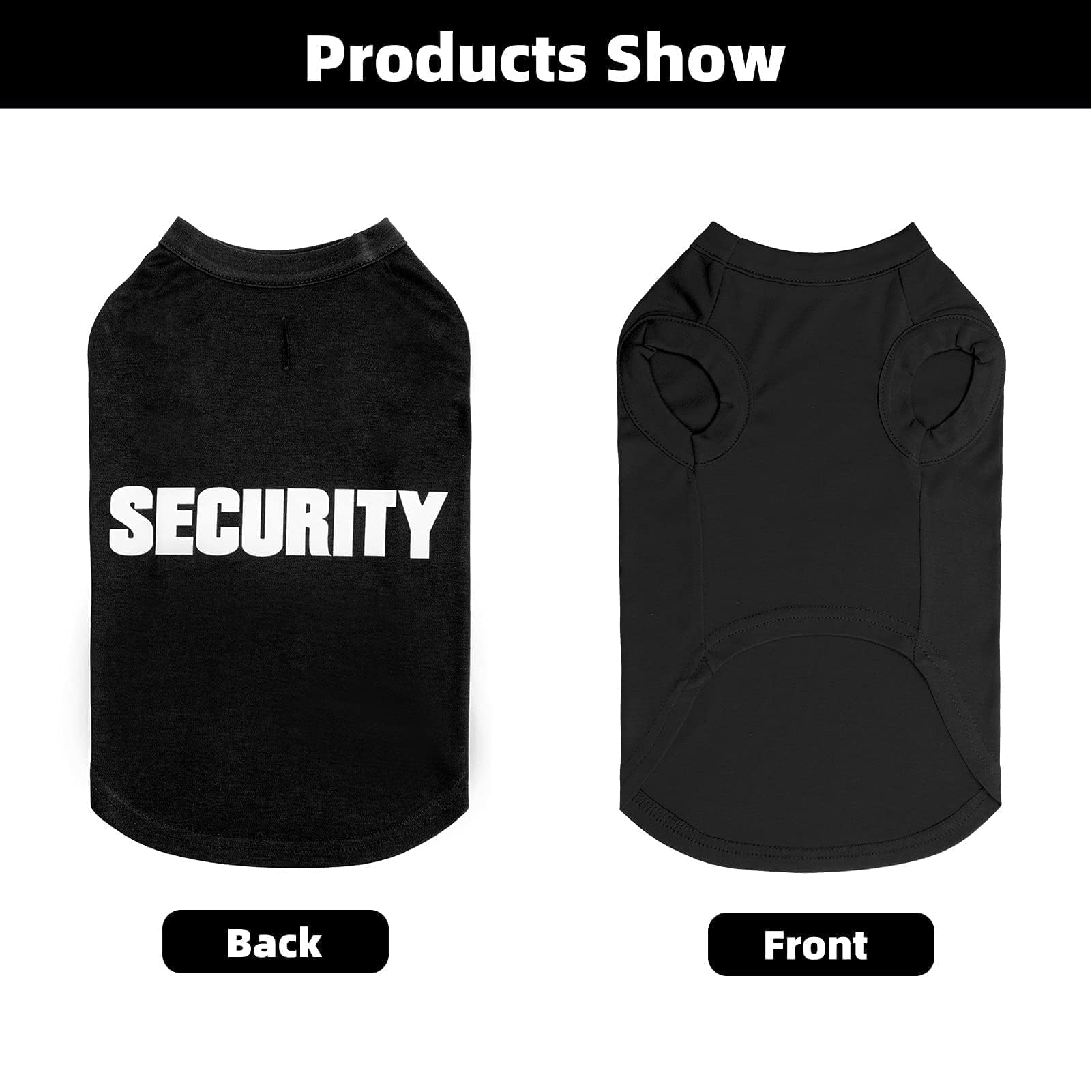 Bingpet Security Dog Shirts,Soft Cotton Puppy Tshirt,Breathable Lightweight Dog Costumes Tank Top Vest,Machine Washable Stretchy Dog Clothes For Small Medium Large Dogs Boy Girl