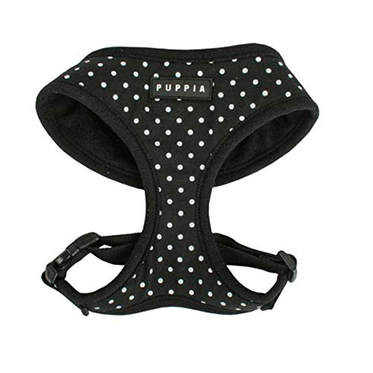 Puppia Dotty Dog Harness Over-The-Head No Pull No Choke Walking Training Adjustable For Small & Medium Dog, X-Small, Black