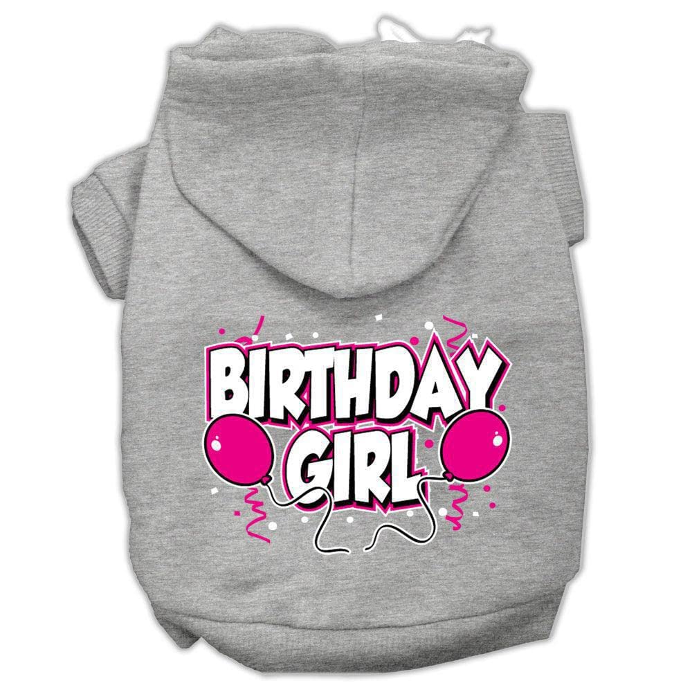 Mirage Pet Products 10&quot; Birthday Girl Screen Print Pet Hoodie, Small, Bright Pink