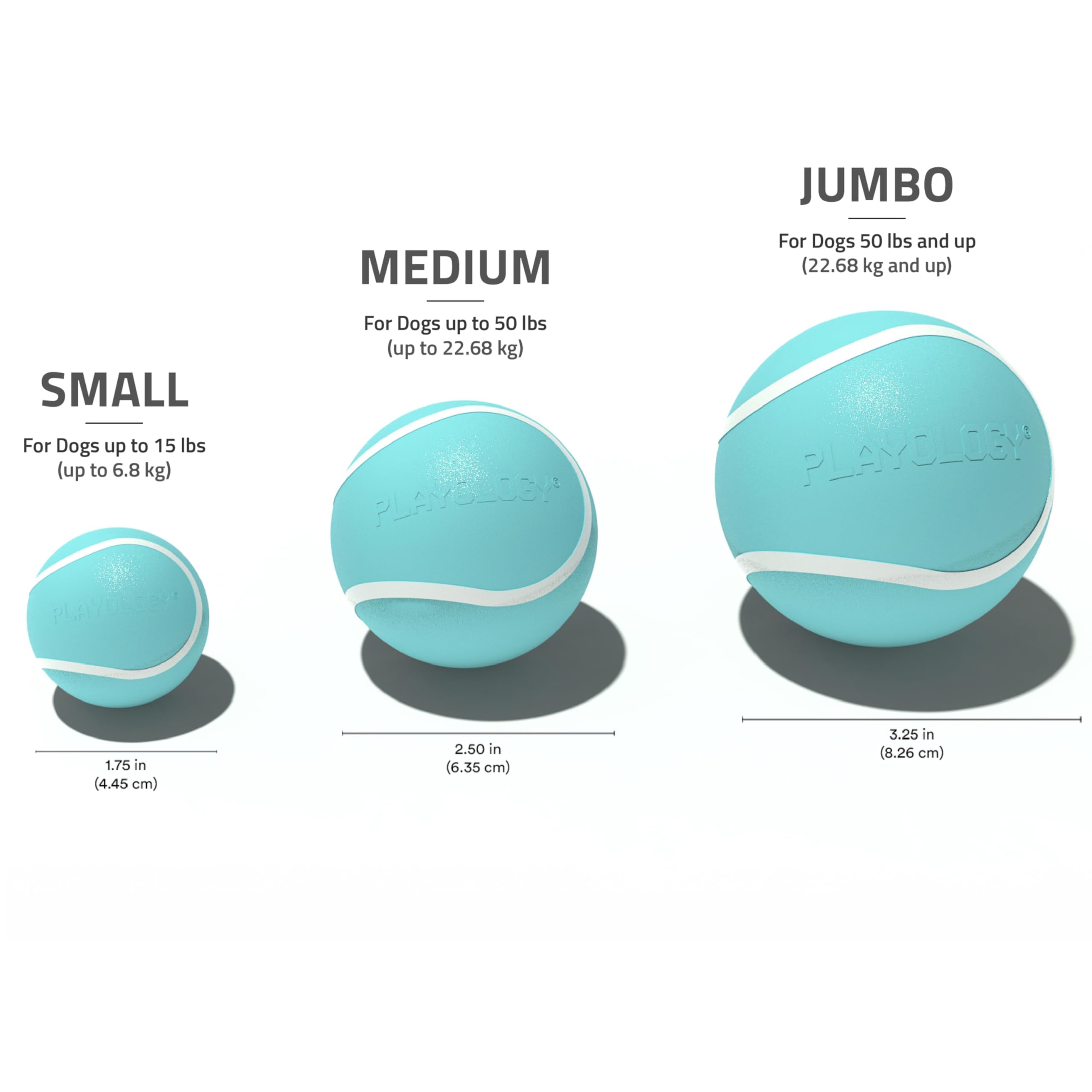 Playology Dog Toys | Squeaky Chew Ball - Bouncy Durable Floating Fetch Ball for Dogs | Medium Peanut Butter Scented Toy - Easy t