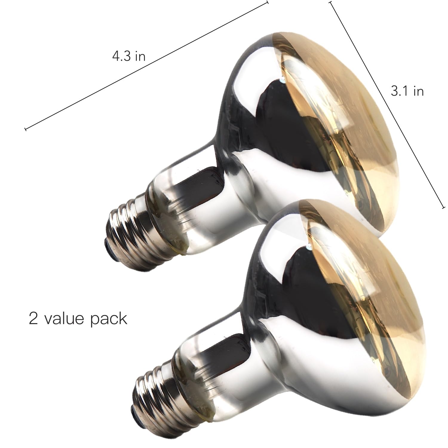 Reptiking 100W Reptile Heat Lamp Bulbs, 2 Value Pack, Daylight Basking Spot, 2025 G3, Bearded Dragon/Turtle/Lizard/Snake Heating