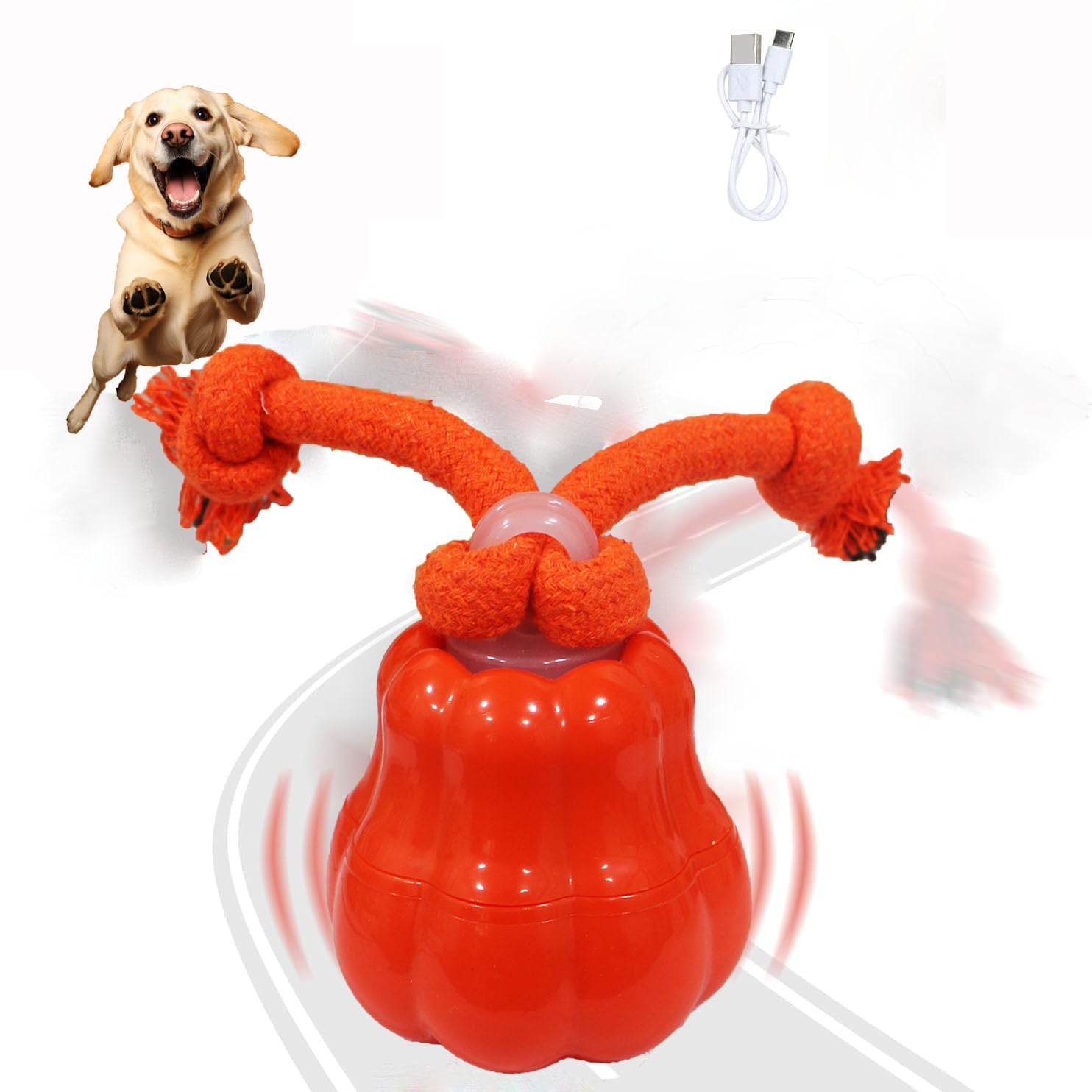 Automatic Interactive Rolling Dogs Toys Ball For Indoor- Rechargeable Activate Dog Pet Toy For Indoor, Self-Playing Automatic Mo