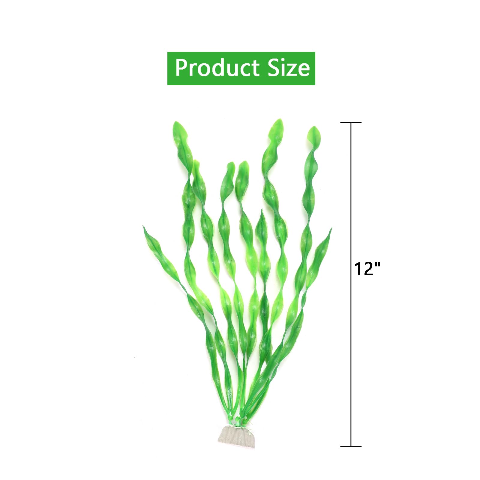 Aquaneat Fish Tank Artificial Plants, Aquarium Plastic Seaweed Decorations, 12Inch Tall Fake Green Accessories, 10 Packs