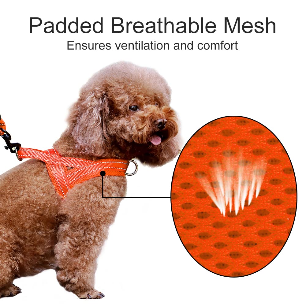 Plutus Pet No Pull Dog Harness With Breathable Mesh Padded, Adjustable Reflective Escape Proof Dog Harness, Quick Fit Dog Vest Harness For Small Medium Large Dogs(L, Orange)