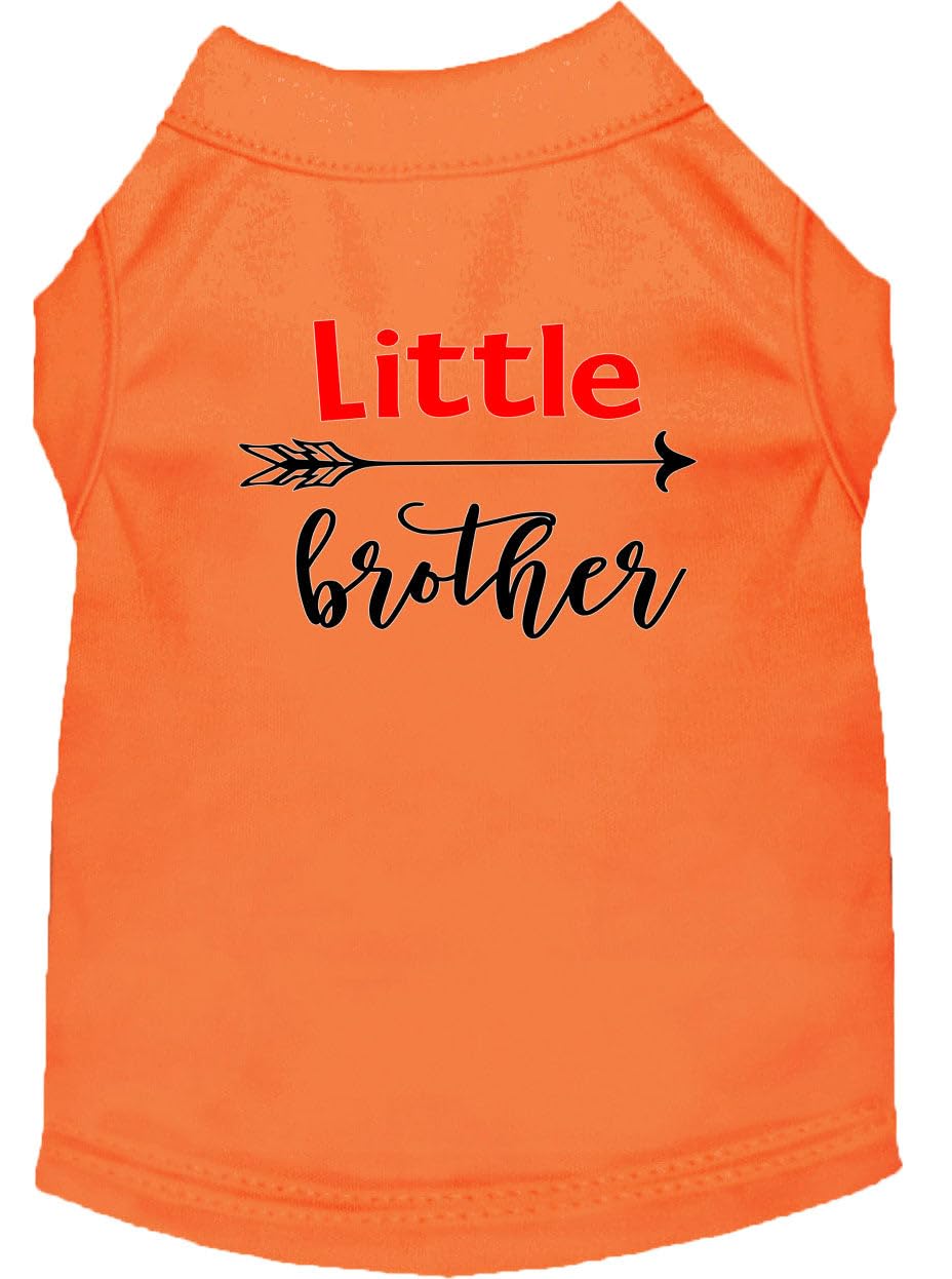 Pet Dog & Cat Shirt Screen Printed, "Little Brother" Orange SM (3-6 lbs.)