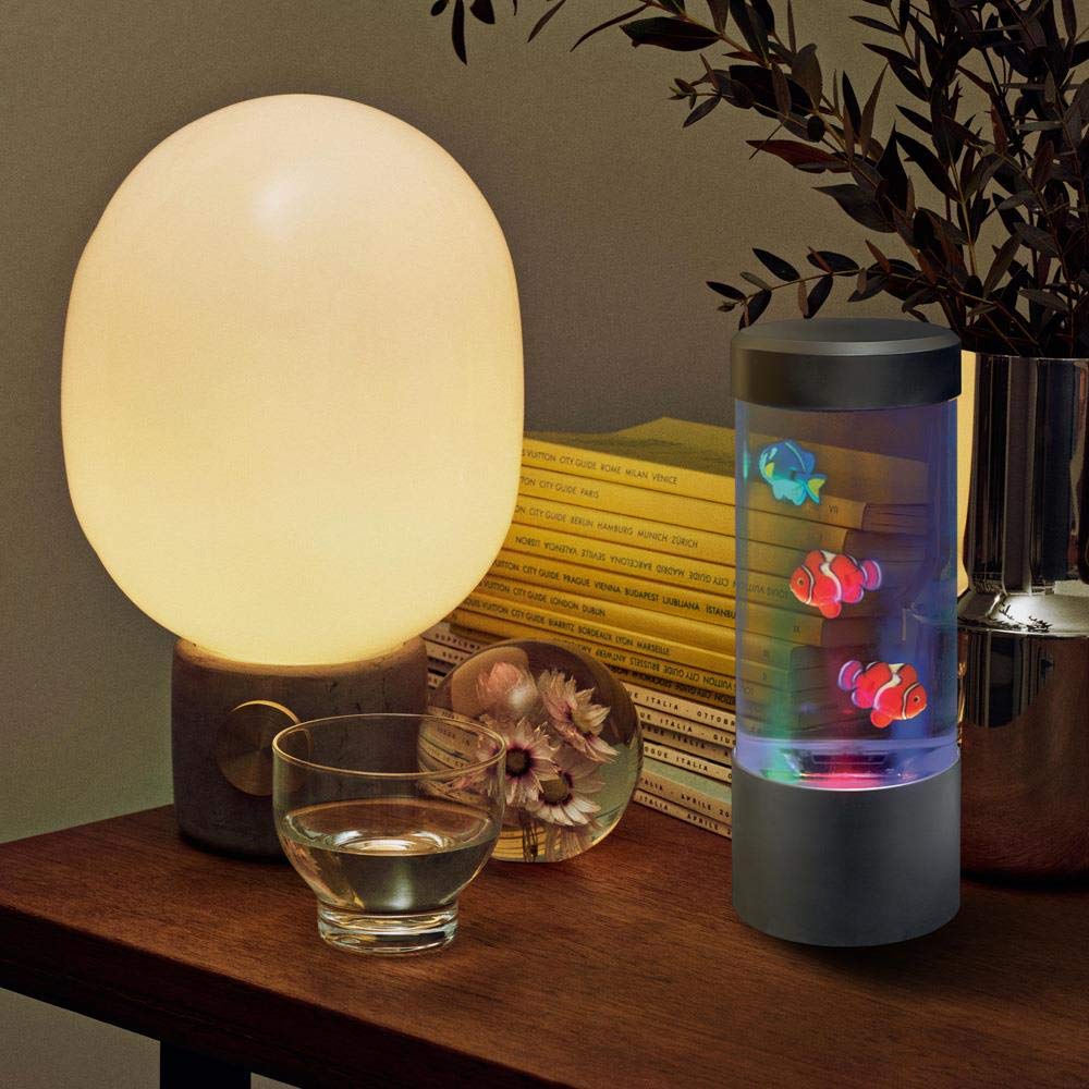 Lightahead Led Mini Desktop Fantasy Fish Lamp With Color Changing Light Effects. A Sensory Synthetic Fish Tank Aquarium Mood Lamp. Excellent Gift