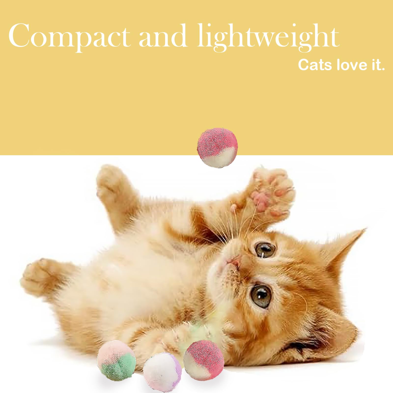 Thxutm Cat Toy Balls, 50Pcs Premium Soft Pom Pom Balls For Kittens, 1,2'' Funny Interactive Cat Pompom Toys For Bored Indoor Cat