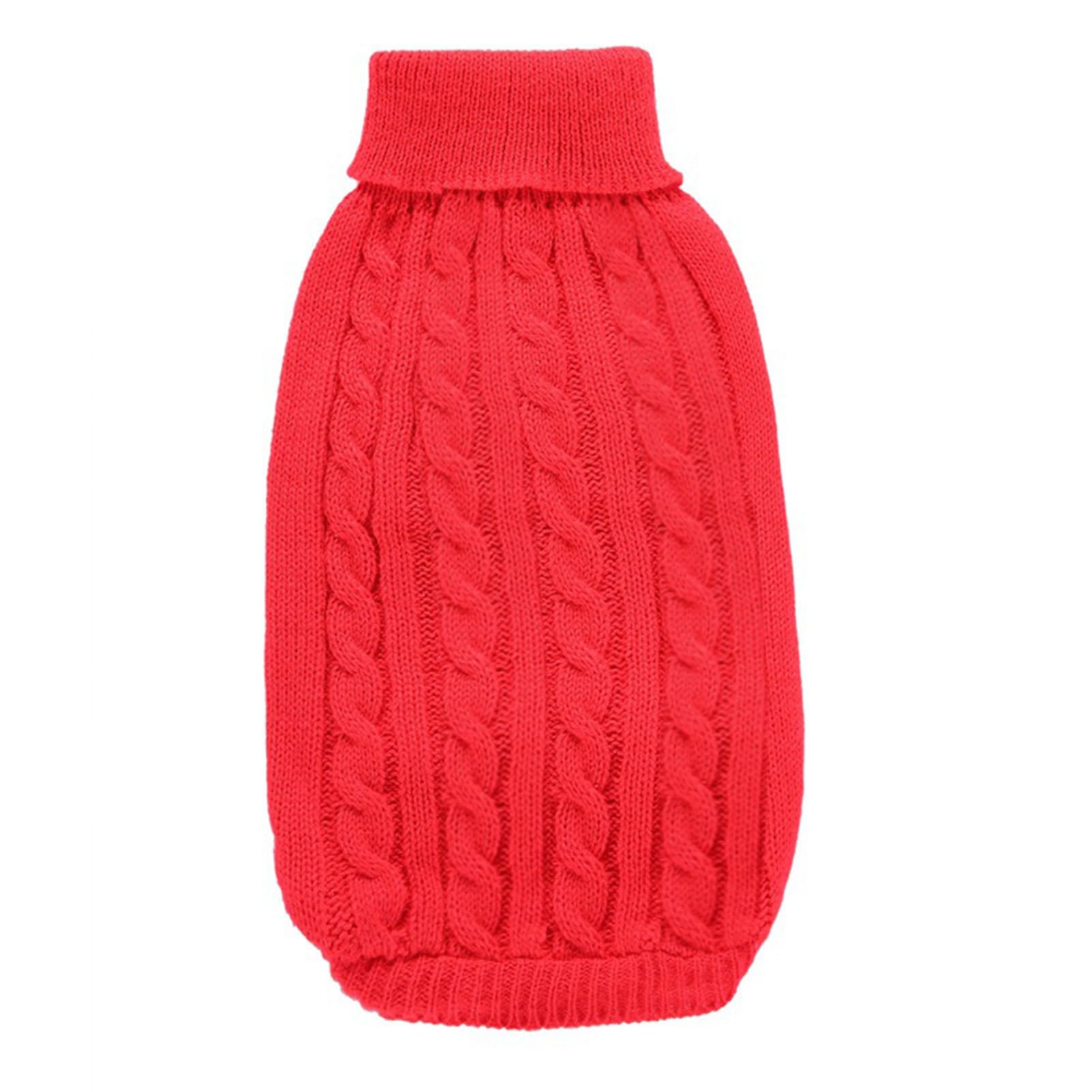 Small Dog Sweaters Knitted Pet Cat Warm Dog Sweatshirt Winter Clothes Kitten Puppy Sweater (X-Small,Red)