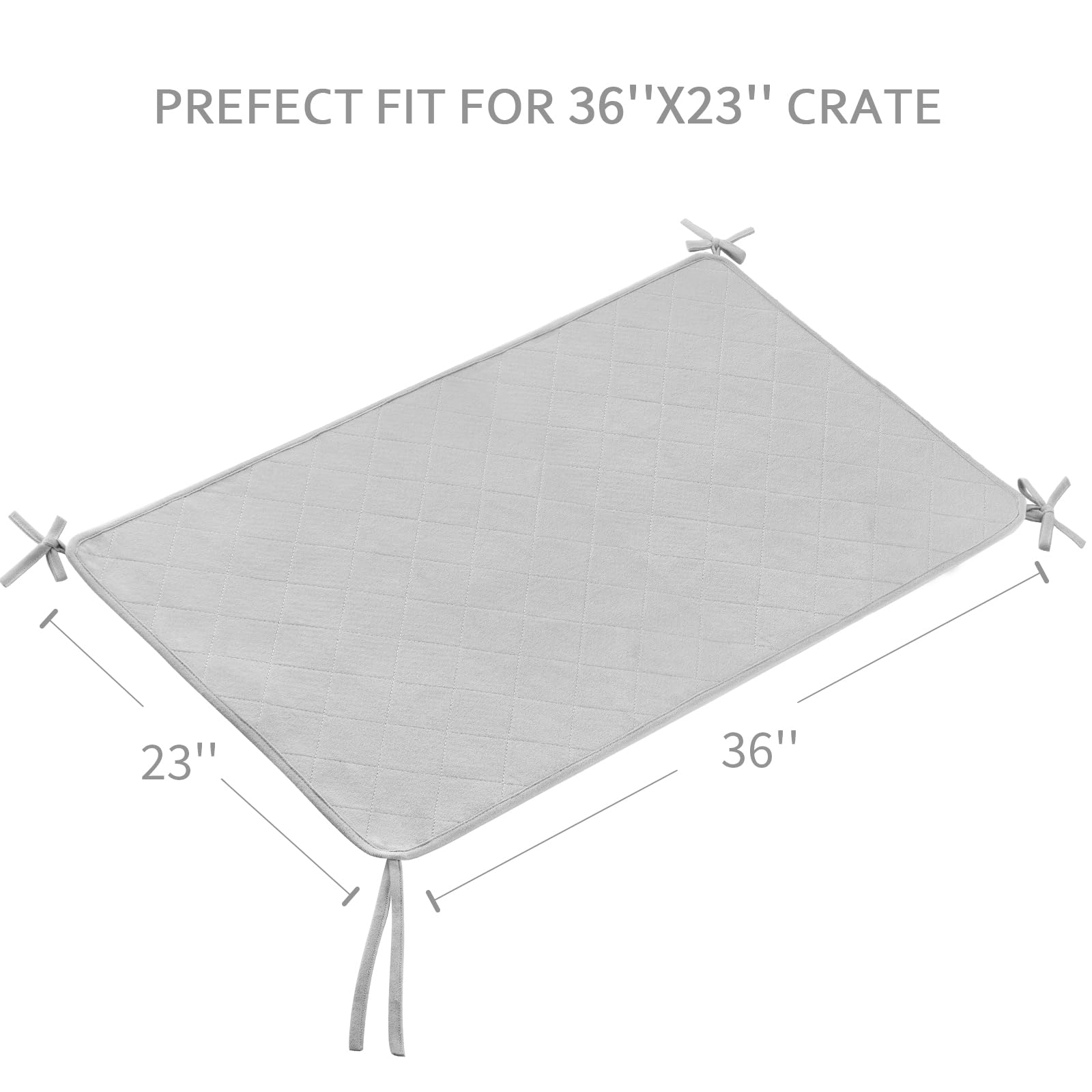 Waterproof Dog Crate Mat With Rope 2 Pack (36X23), Washable Pee Pads For Dogs, Non-Slip Training Pads For Dogs, Fits 36 Inch Dog