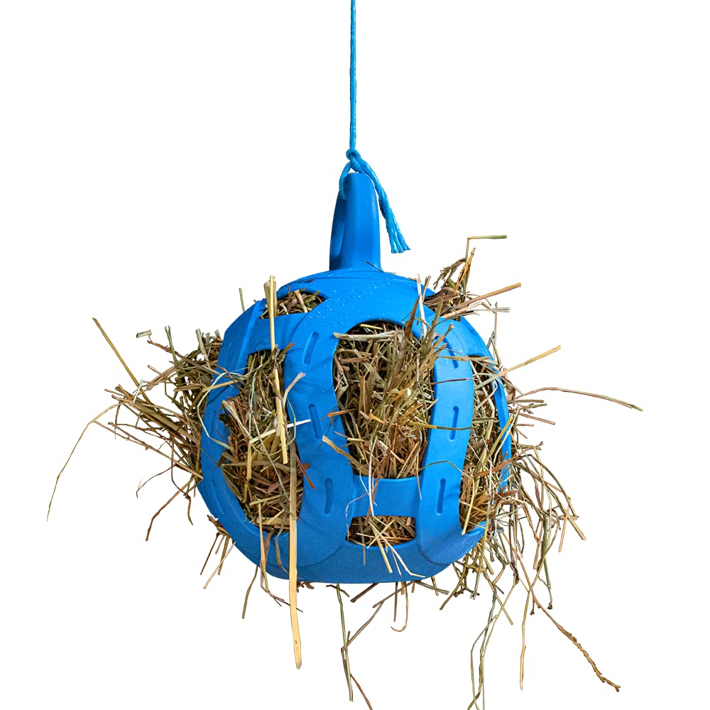 Horsemen's Pride Jolly Hay Ball Stall Toy for Horses, Blue, 8''