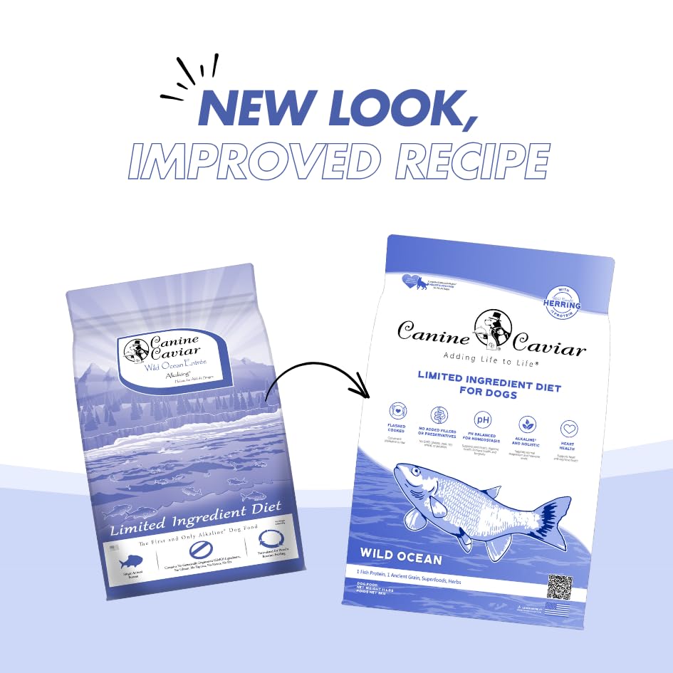 Canine Caviar - Wild Ocean: Herring & Teff Alkaline Dry Dog Food, Limited Ingredients, Gluten-Free, Based on Science & Research,